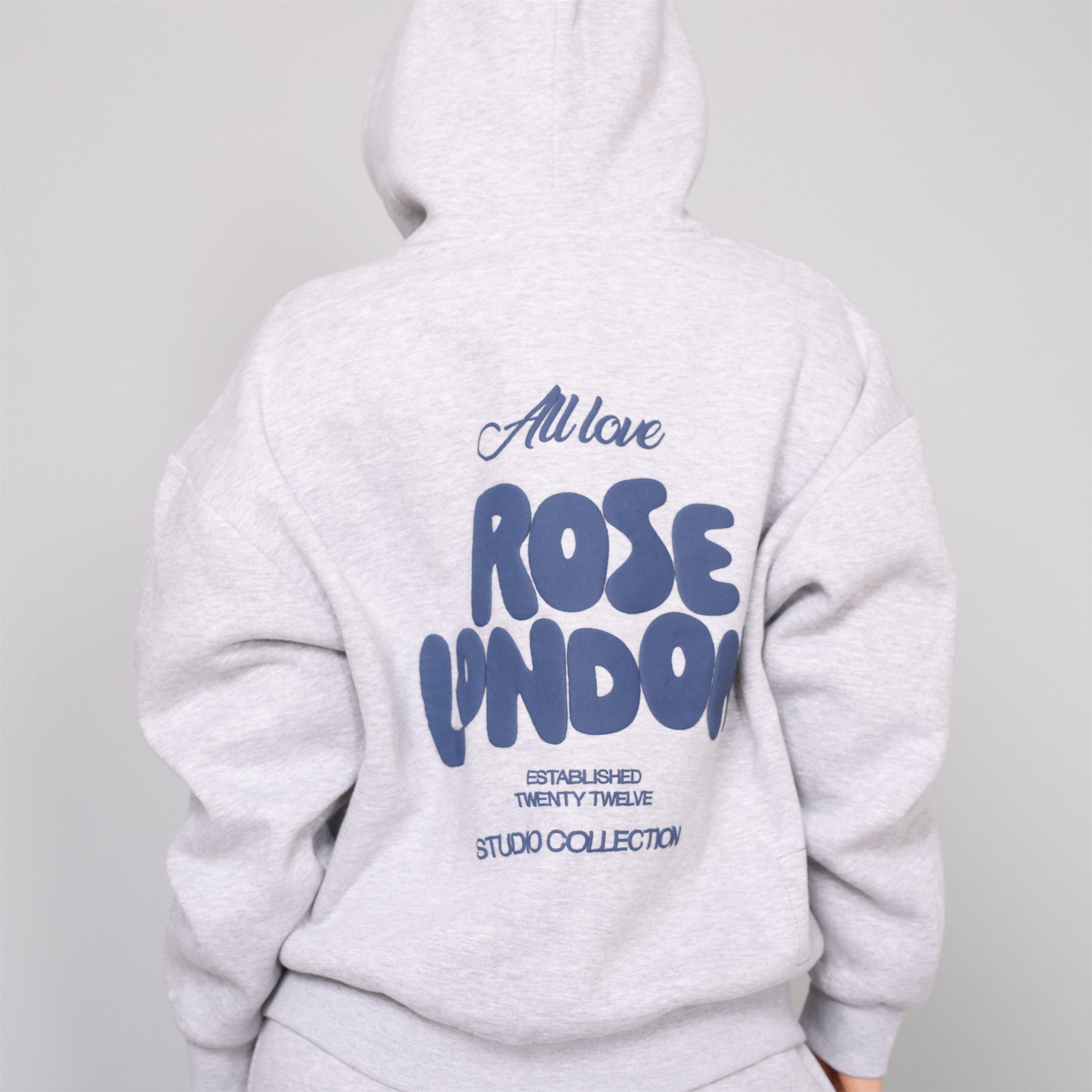 Grey Marl - Rose London - London All Love Hoodie - 4