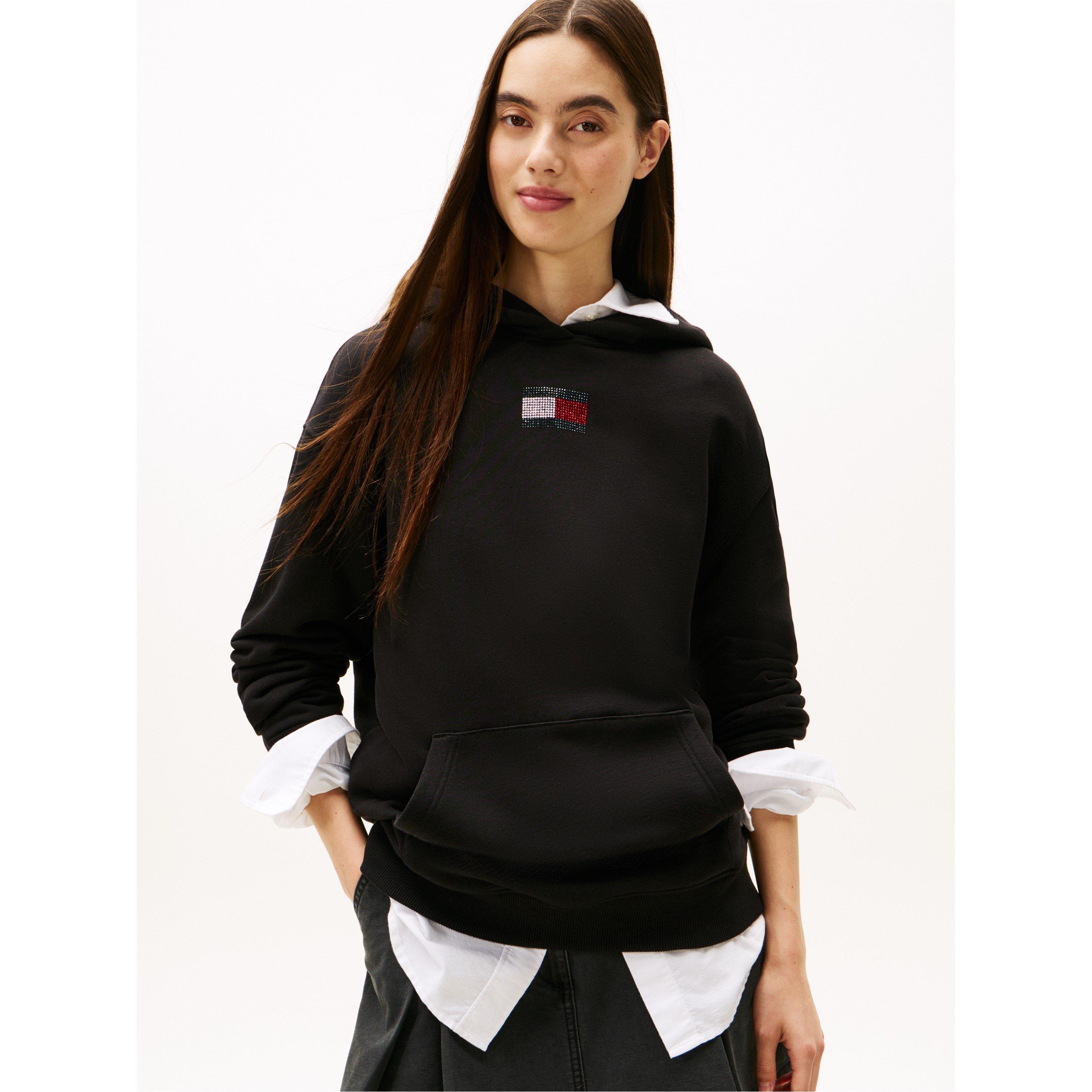 Black - Tommy Jeans - Women's TJ Flag Hoodie - 2