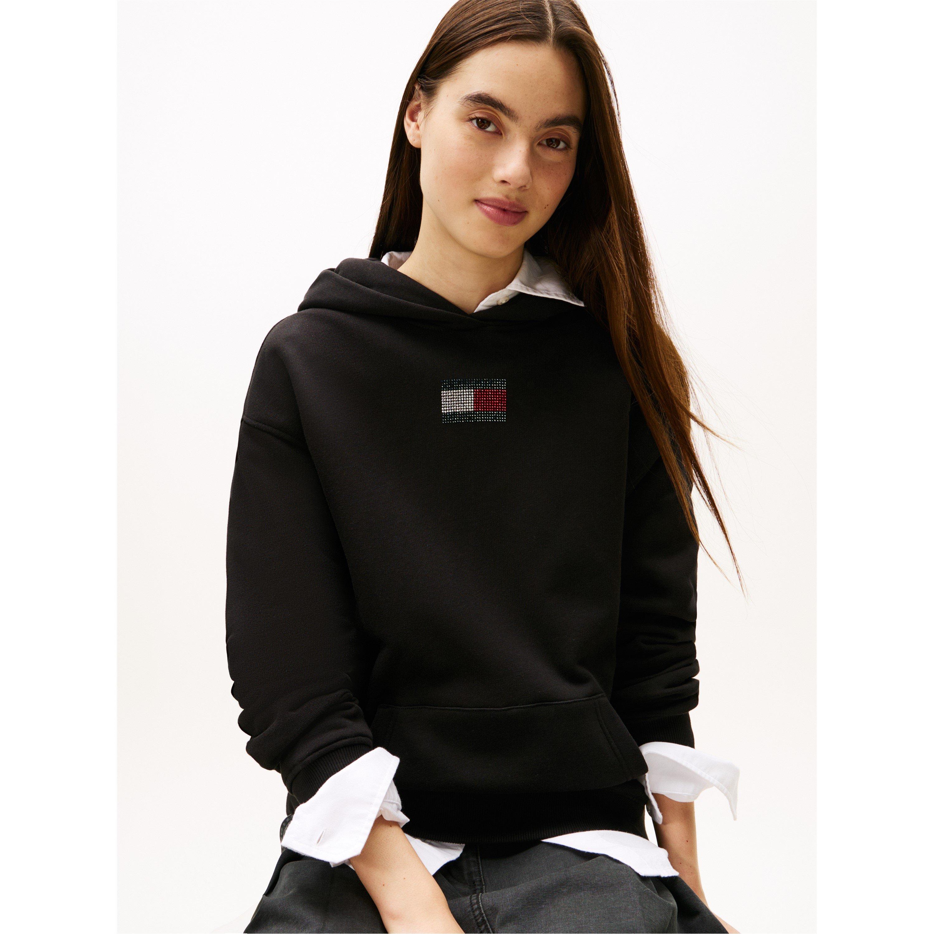 Black - Tommy Jeans - Women's TJ Flag Hoodie - 5