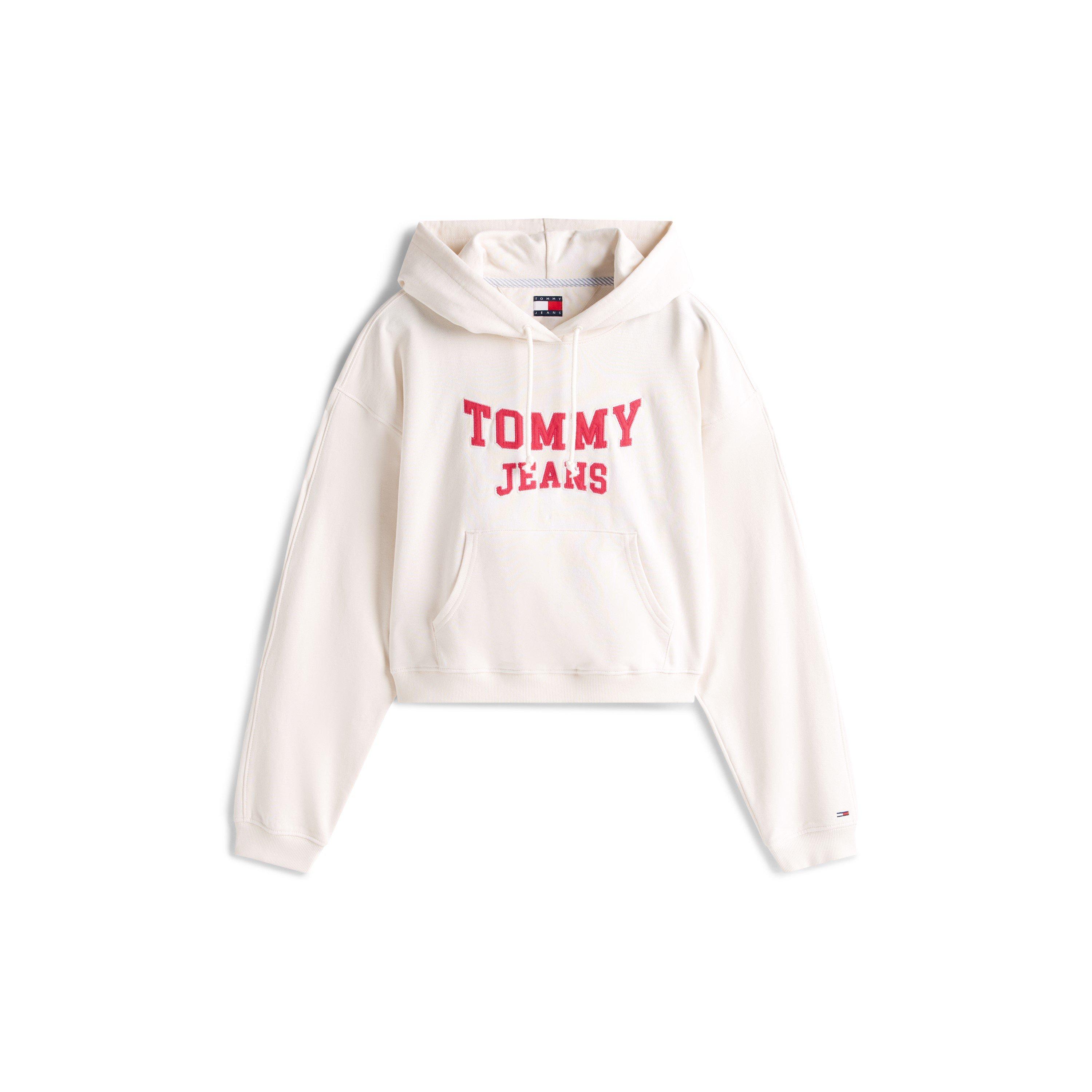 Ancient White - Tommy Jeans - Women's TJ Varsity Over-the-Head Hoodie - 1