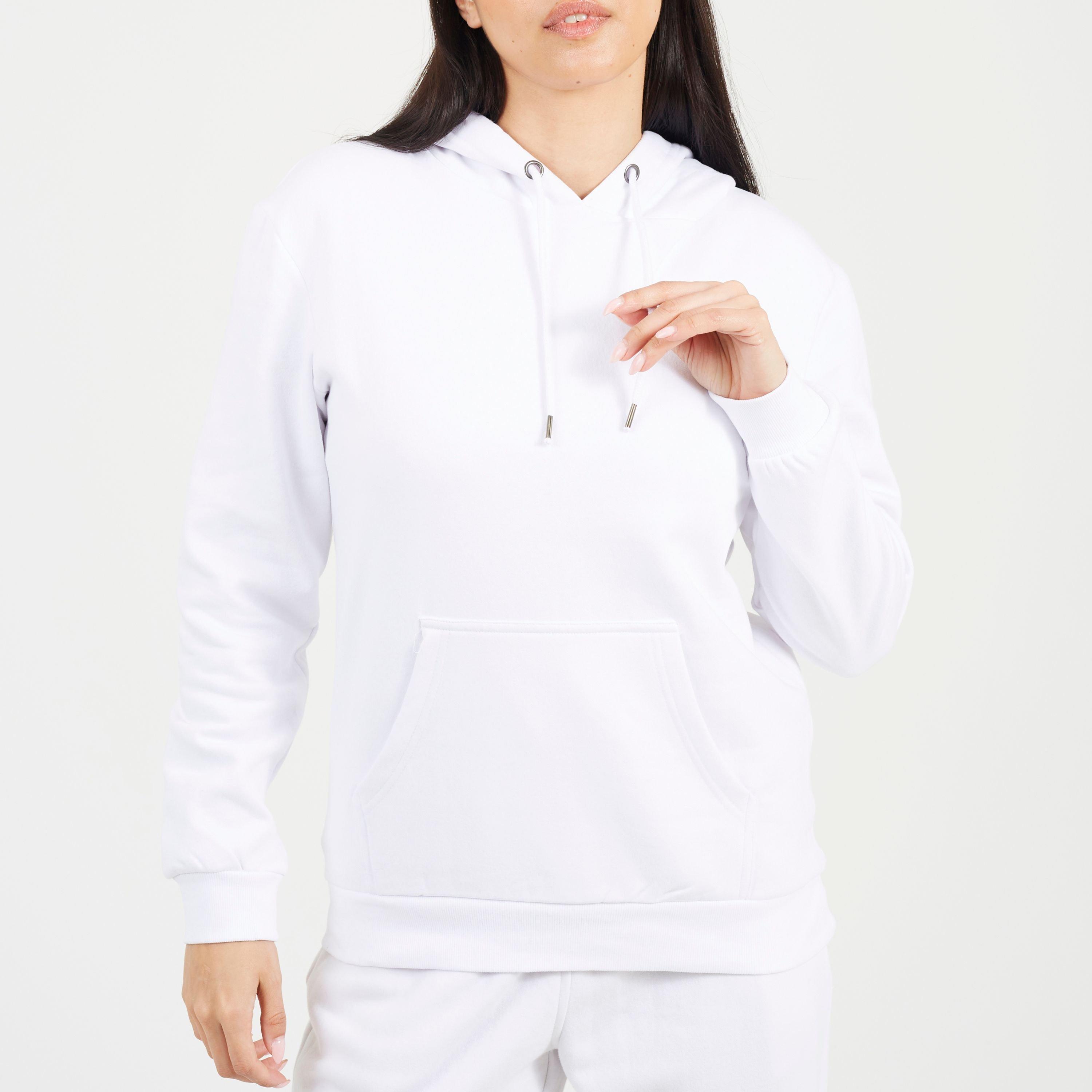 Brave Soul Women's Pullover Hooded Sweatshirt With Kangaroo Pocket - White - 8 (XS)