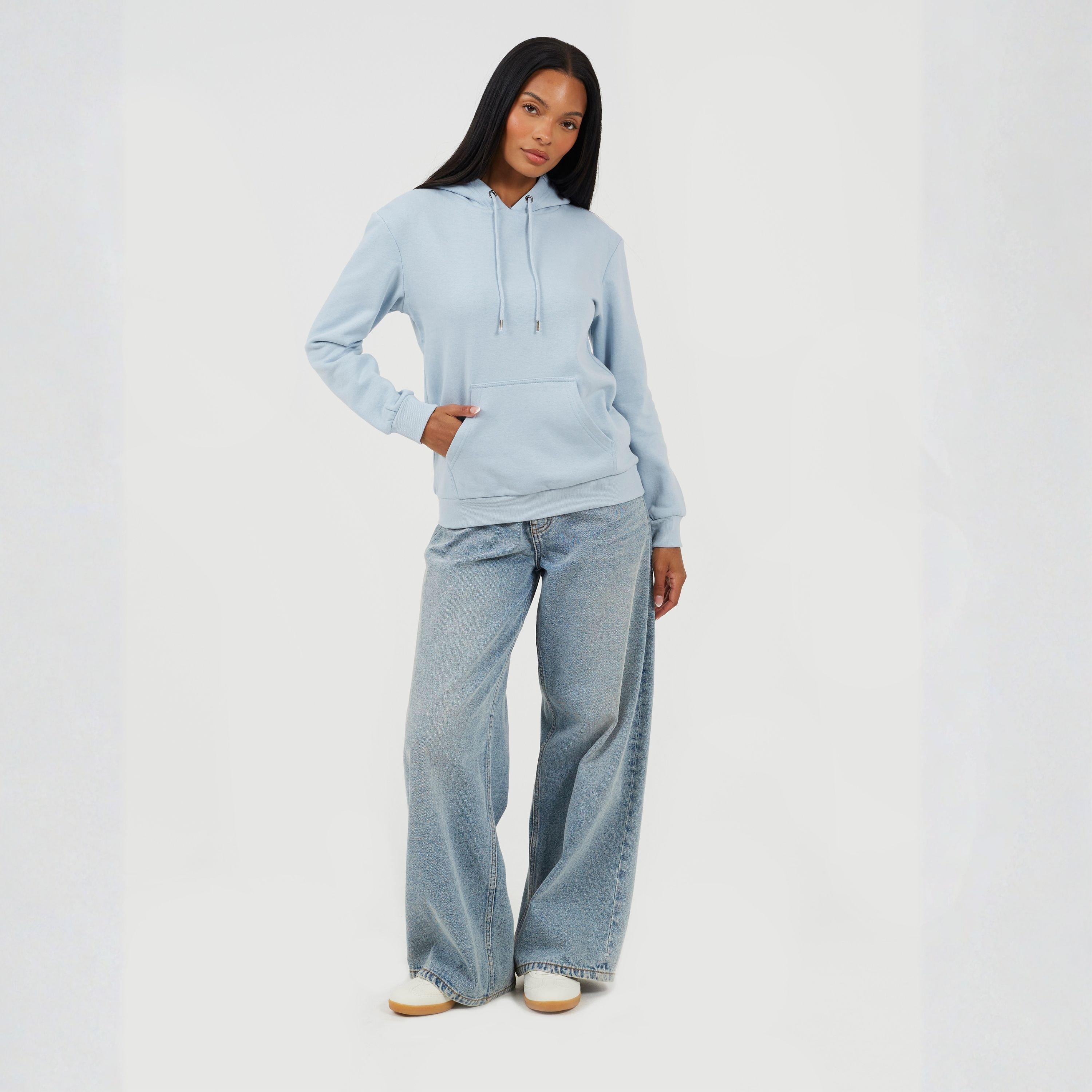 Pale Blue - Brave Soul - Pullover Hooded Sweatshirt with Kangaroo Pocket - 4