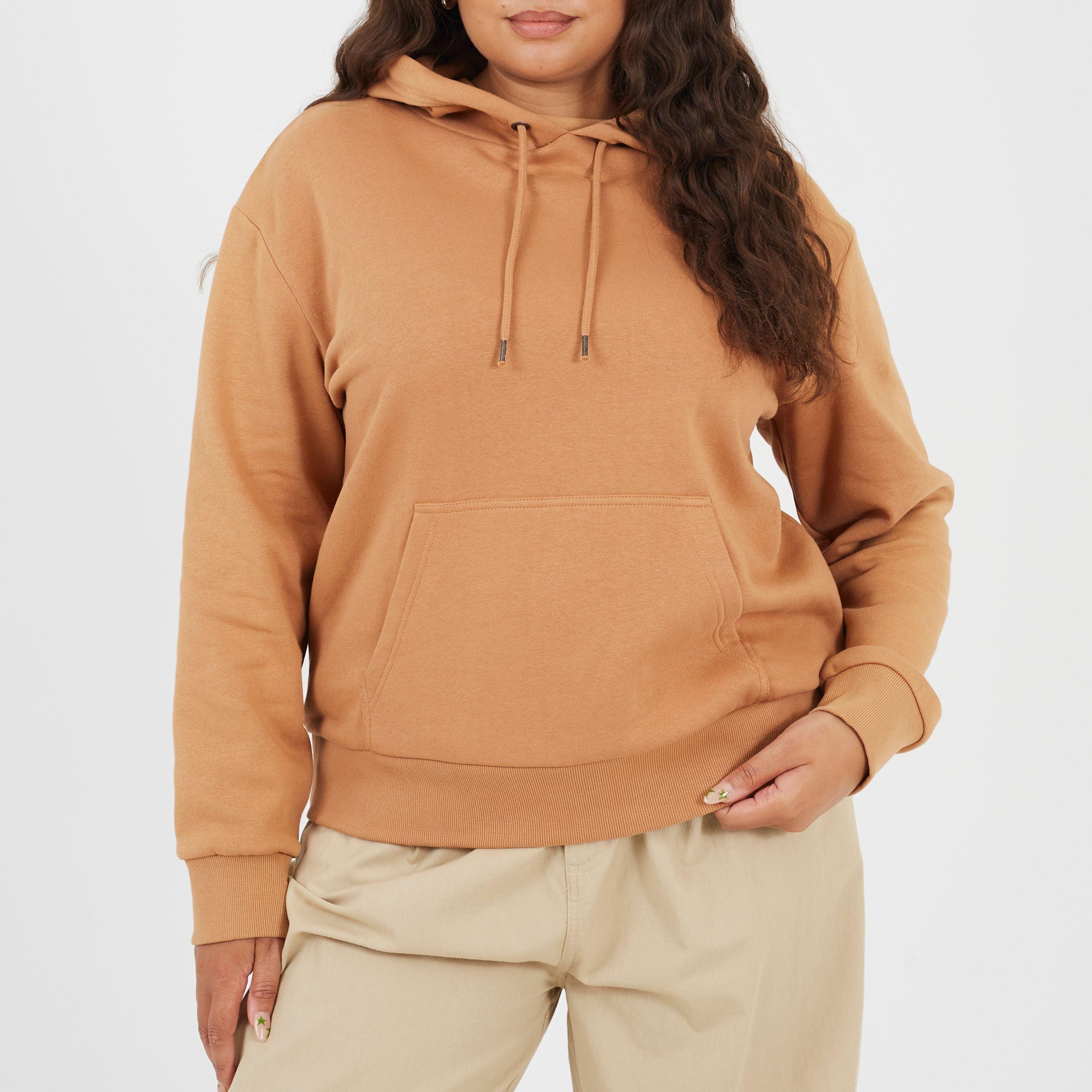 Camel - Brave Soul - Plus Size Pullover Hooded Sweatshirt with Kangaroo Pocket - 1