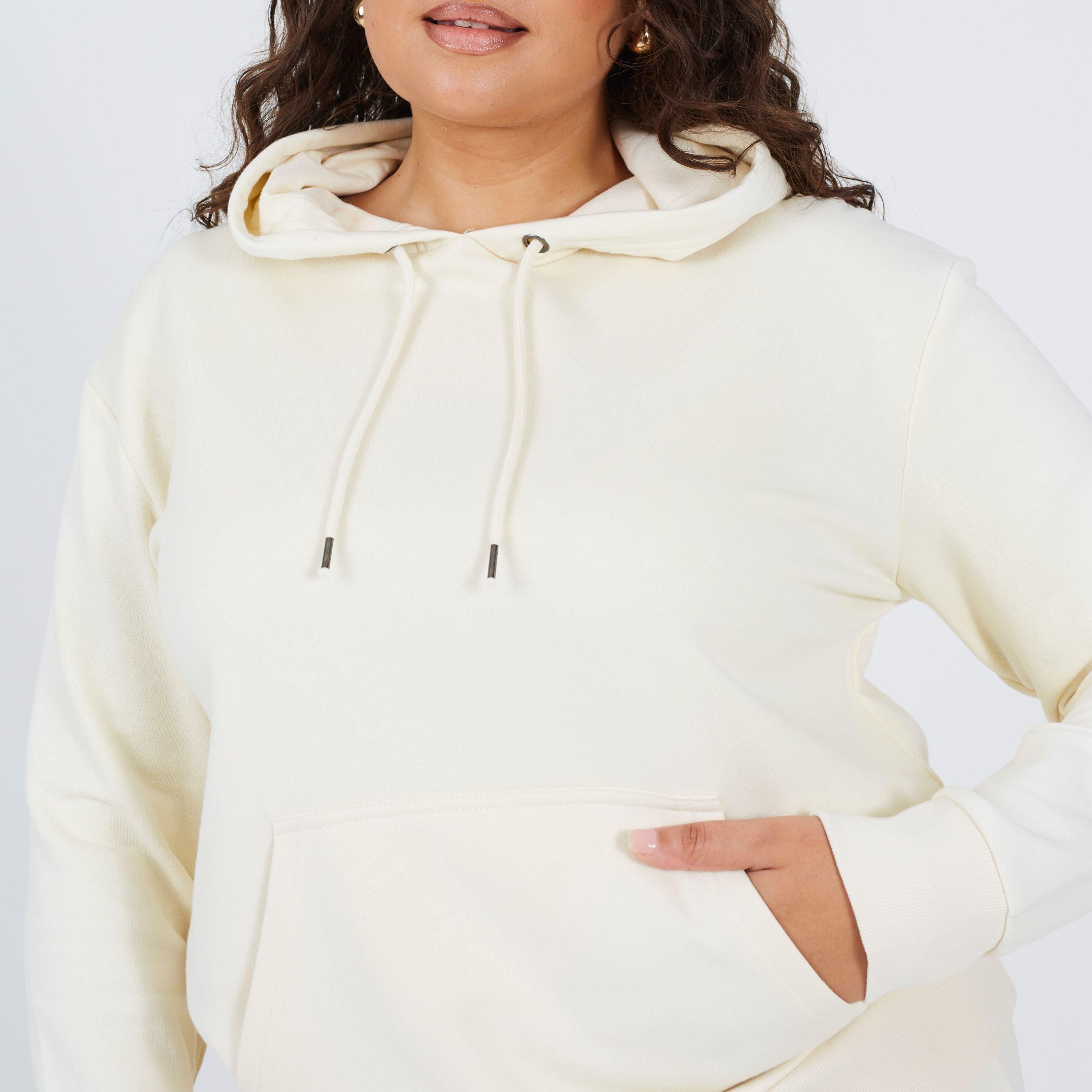 Cream - Brave Soul - Plus Size Pullover Hooded Sweatshirt with Kangaroo Pocket - 3