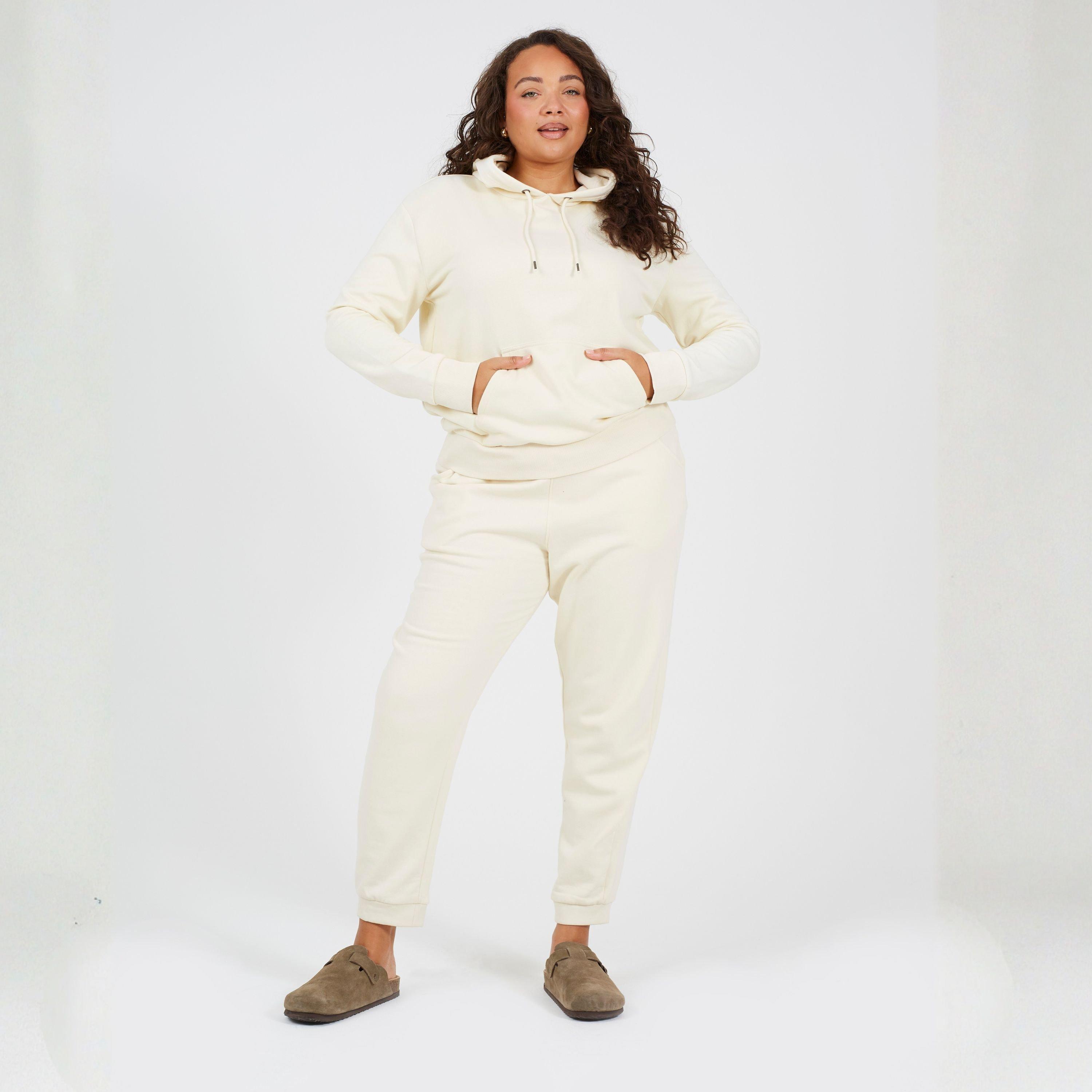 Cream - Brave Soul - Plus Size Pullover Hooded Sweatshirt with Kangaroo Pocket - 4
