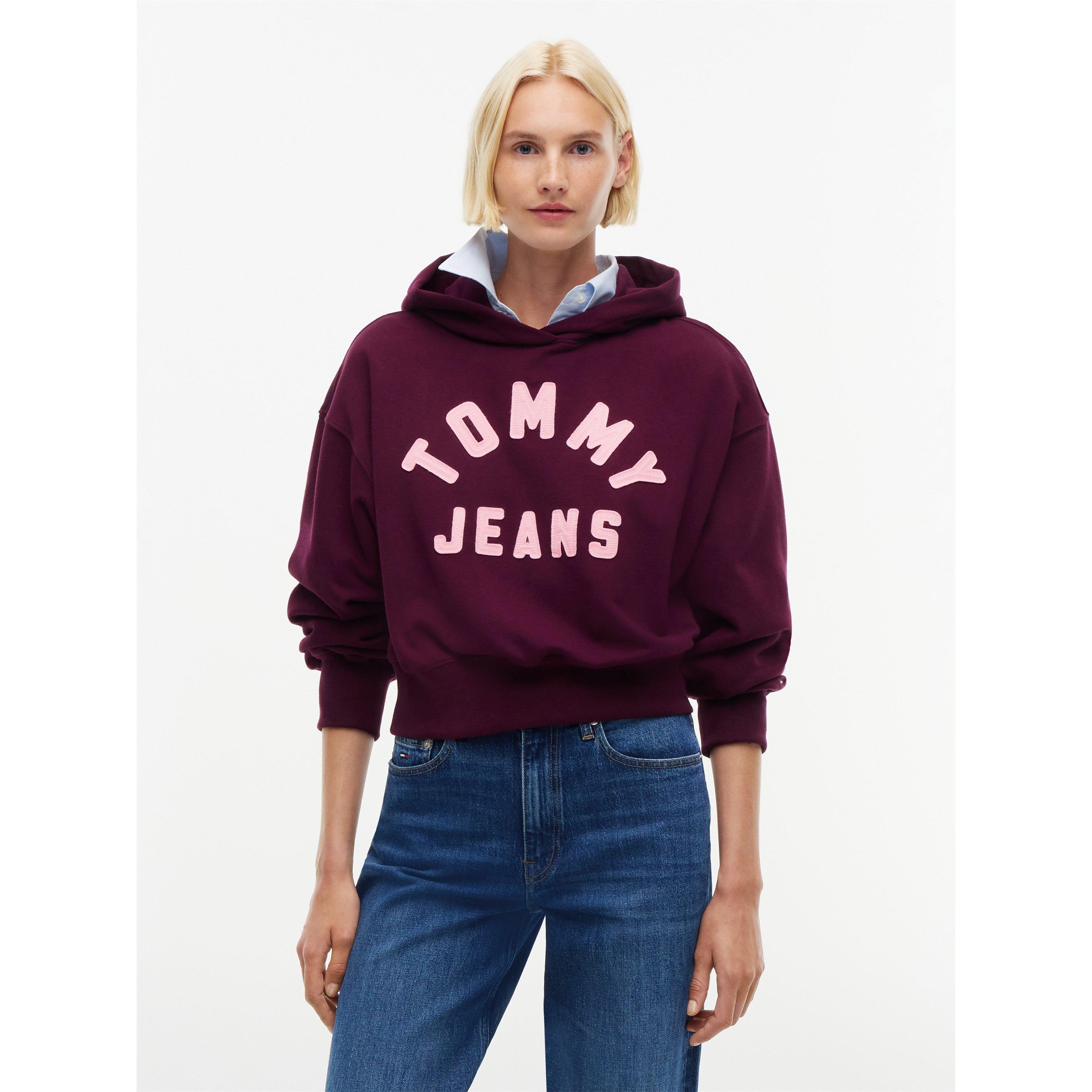 Calypso Berry - Tommy Jeans - Women's Arch Cotton Long-Sleeve Over-the-Head Hoodie - 3