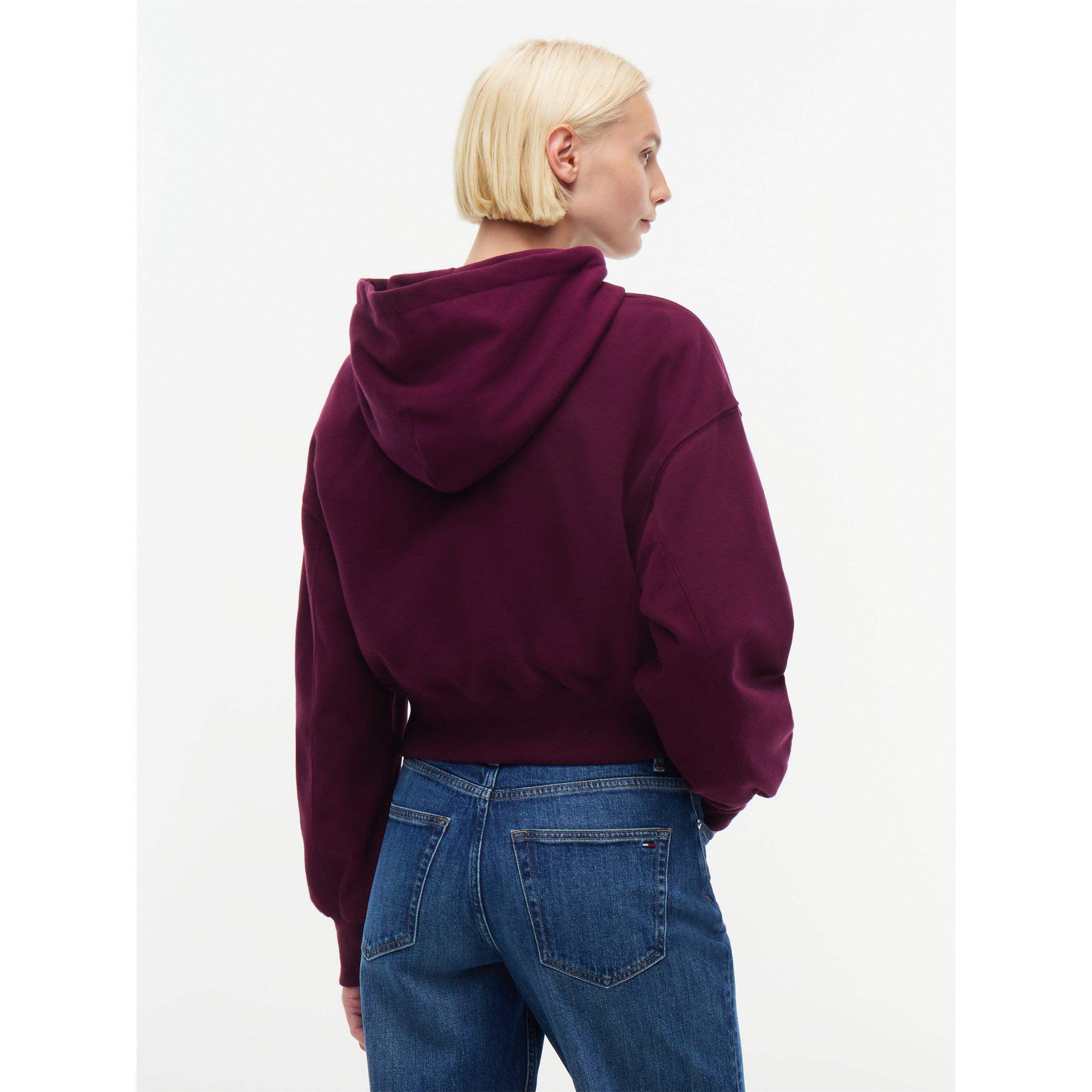 Calypso Berry - Tommy Jeans - Women's Arch Cotton Long-Sleeve Over-the-Head Hoodie - 5