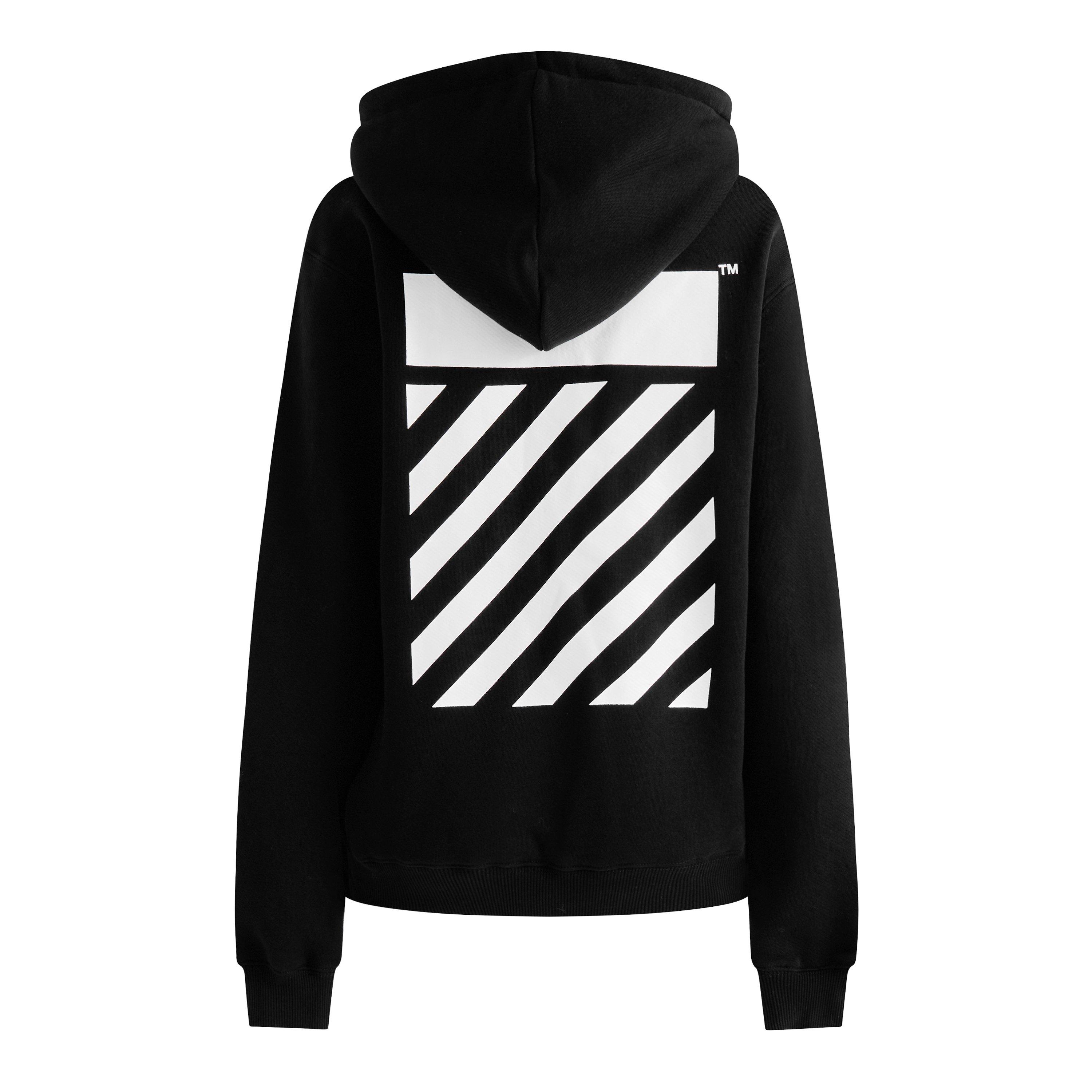 Notte Nera - L AB Off White - Women's Off Diag Cotton Over the Head Hoodie - 2