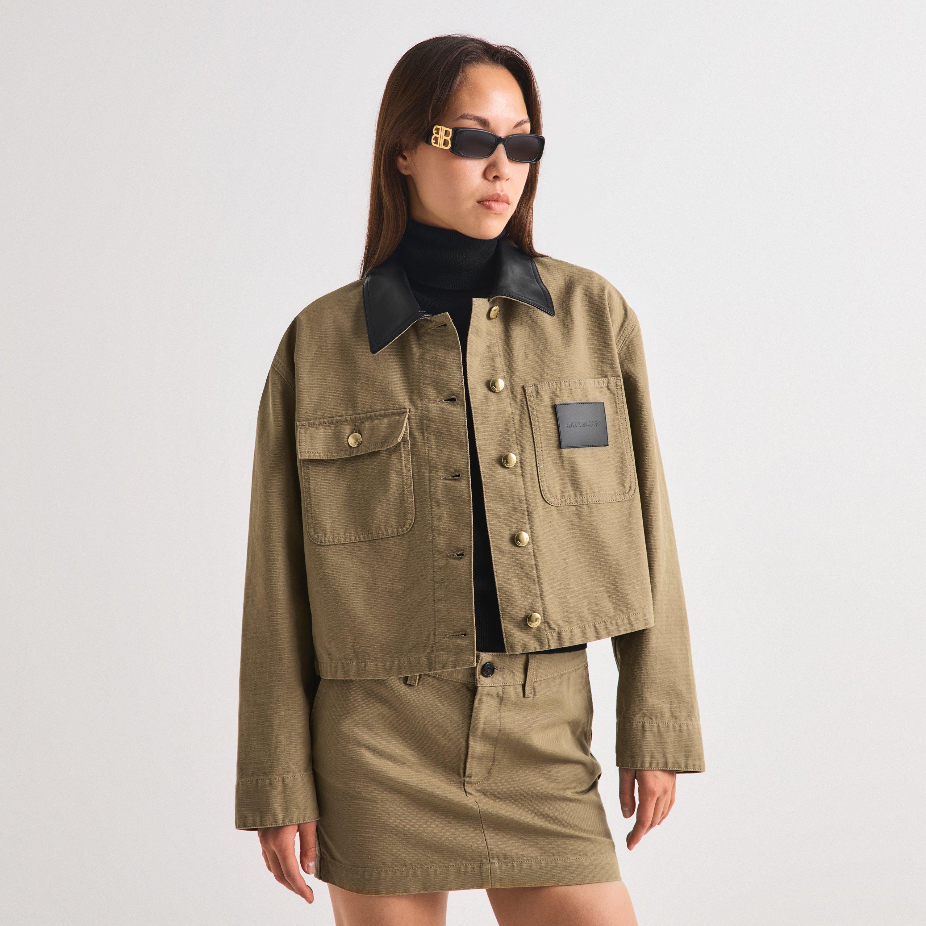 Beige - Balenciaga - Women's Heavyweight Cotton Coach Jacket - 3