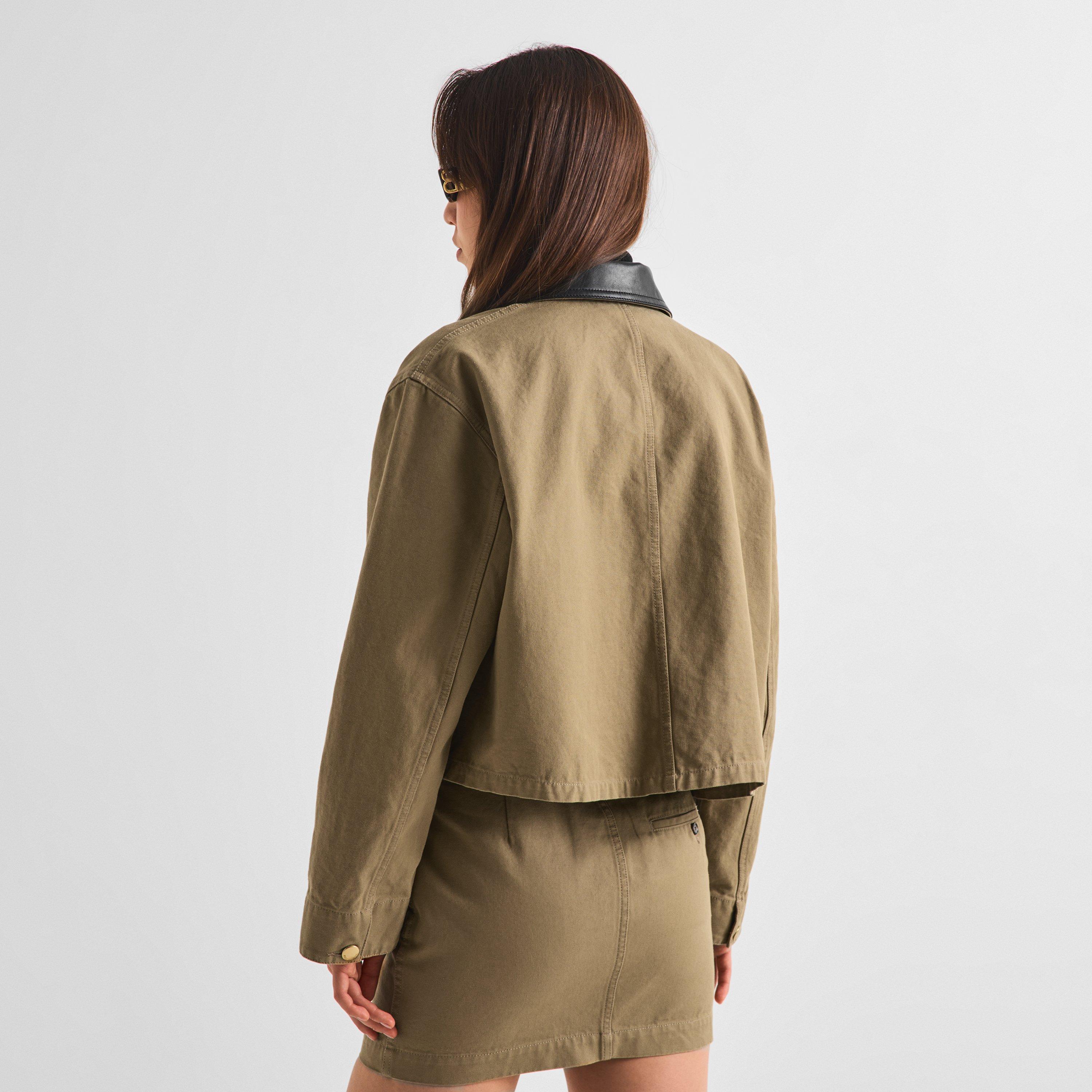 Beige - Balenciaga - Women's Heavyweight Cotton Coach Jacket - 4