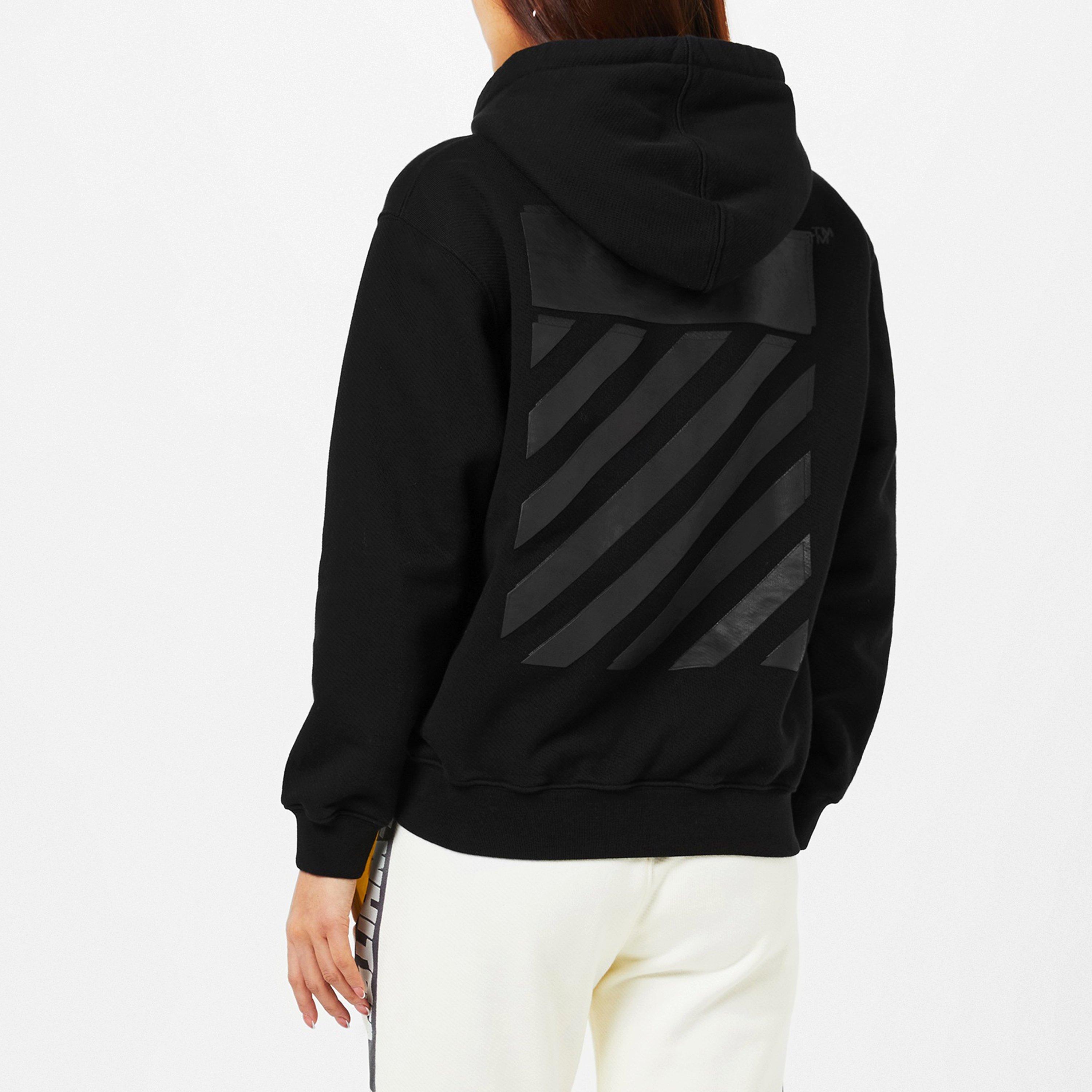 Zwart 1010 - Off White - Women's Diagonal Logo Hoodie - 2