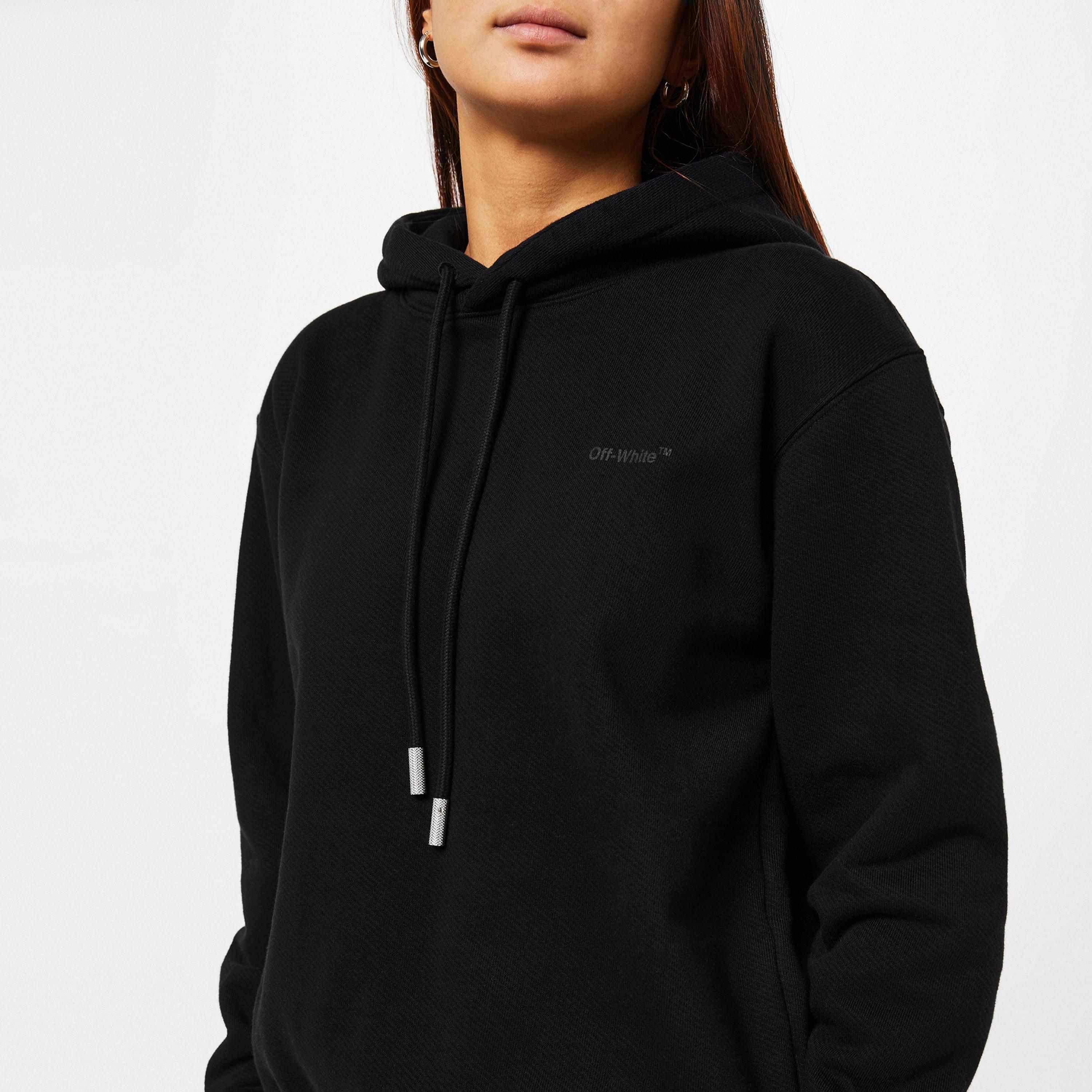 Zwart 1010 - Off White - Women's Diagonal Logo Hoodie - 3