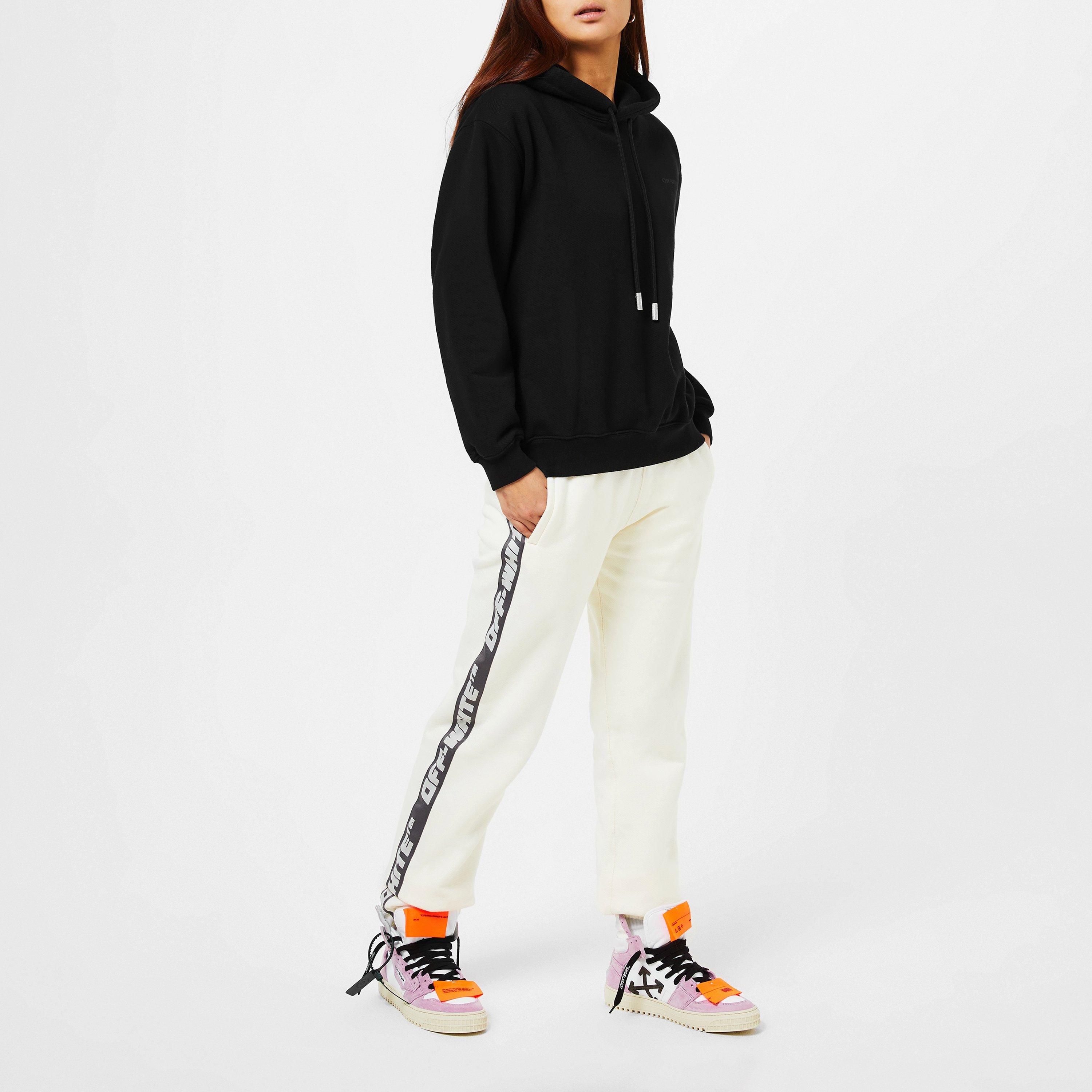 Zwart 1010 - Off White - Women's Diagonal Logo Hoodie - 4