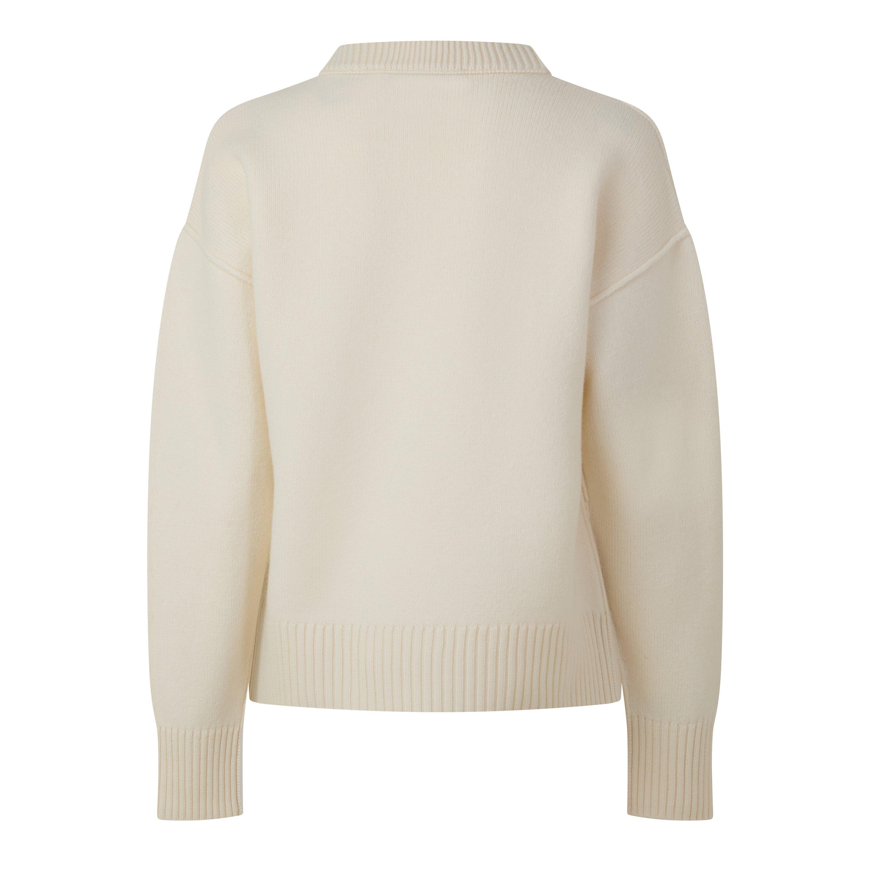 Ecru/Red - Ami Paris - Ami De Coeur Jumper Ld05 - 2