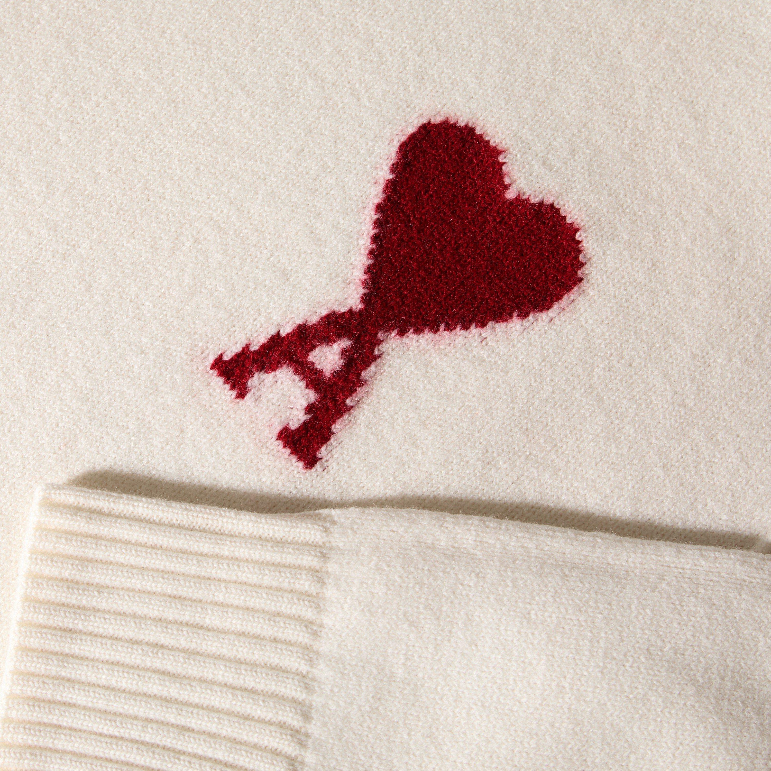 Ecru/Red - Ami Paris - Ami De Coeur Jumper Ld05 - 3