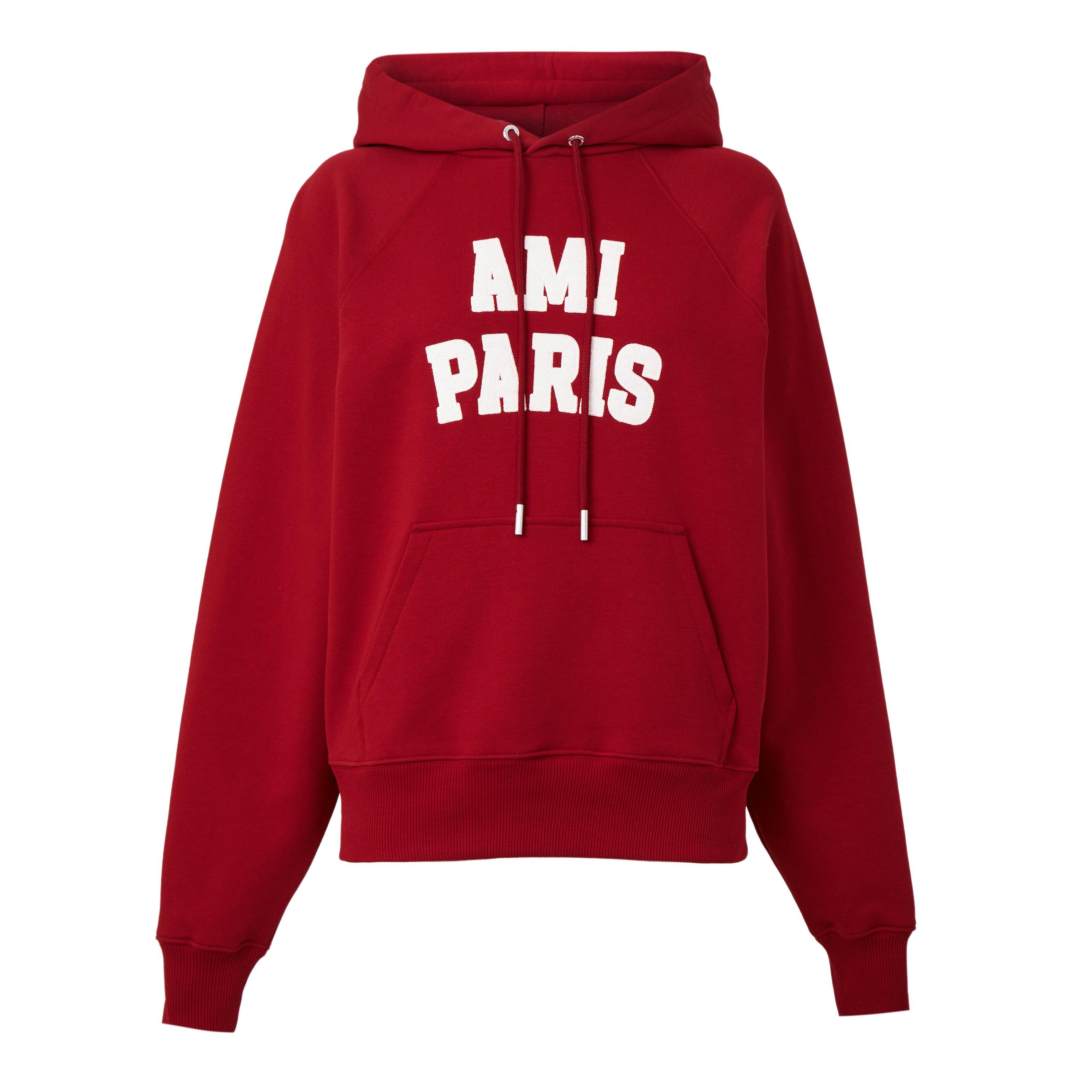 Red/White - Ami Paris - Ami Embr Hoody Ld64 - 1