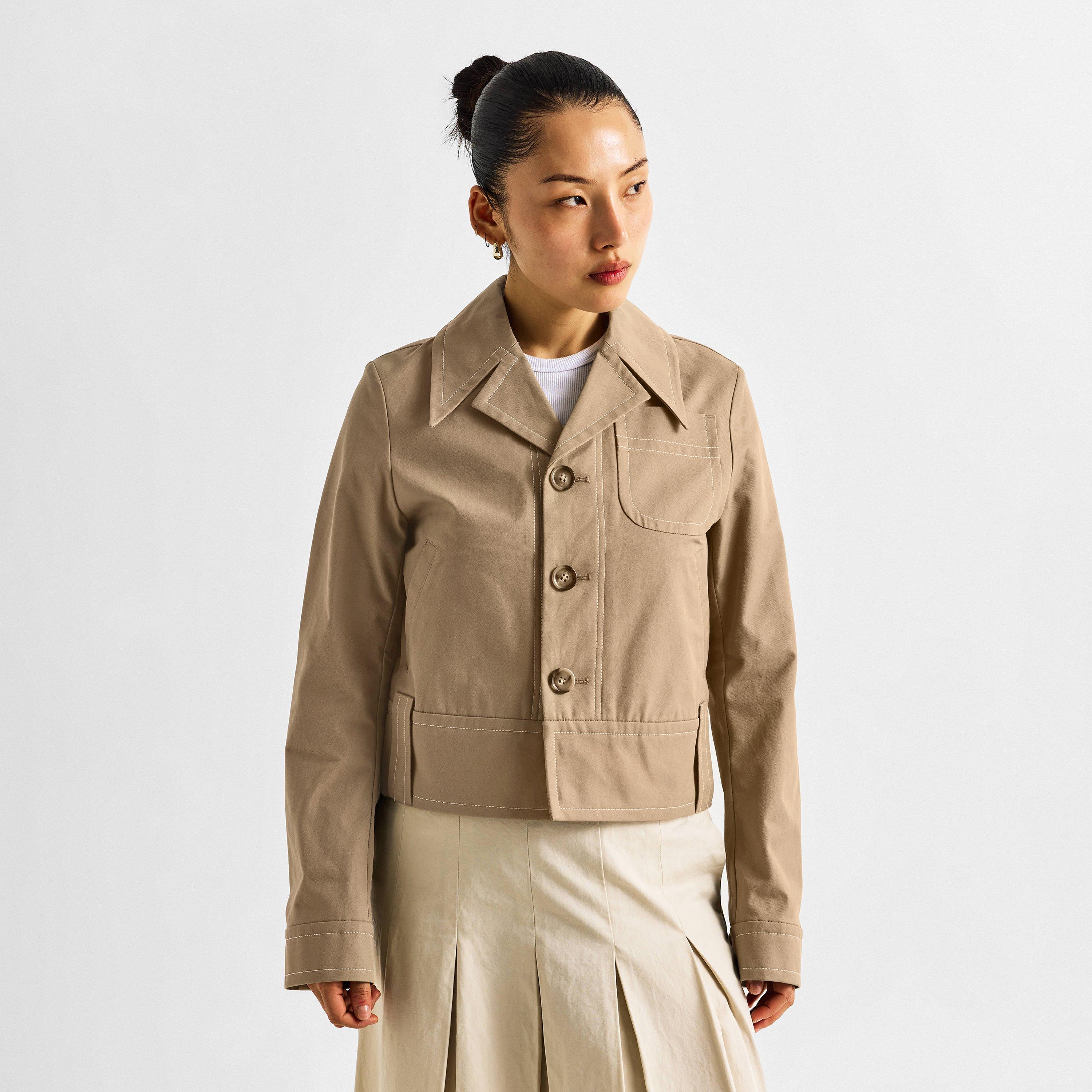 BEIGE TAUPE - Ami Paris - Women's Buttoned Hybrid Jacket - 3
