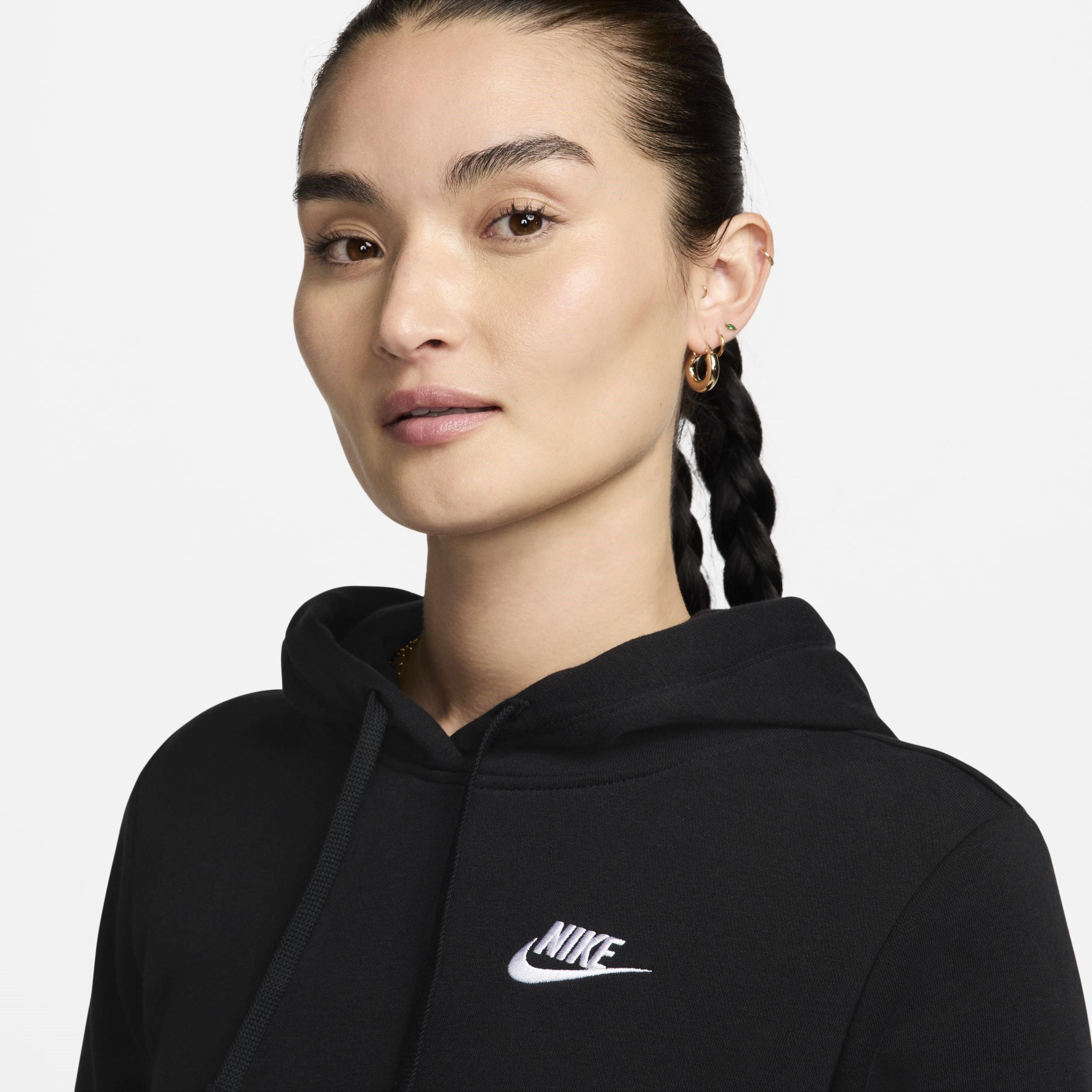 Black/White - Nike - Sportswear Club Hoodie Womens - 3