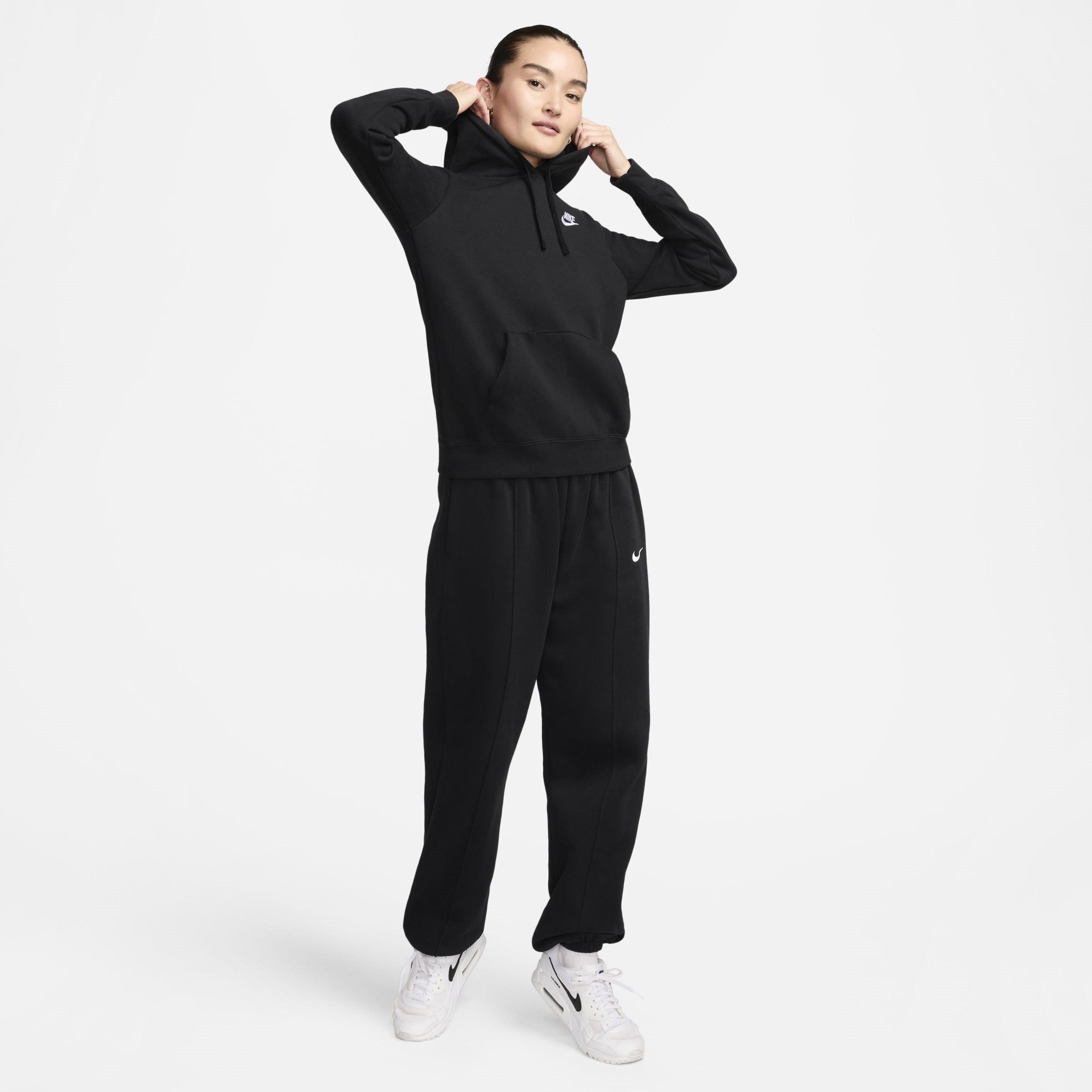 Black/White - Nike - Sportswear Club Hoodie Womens - 8