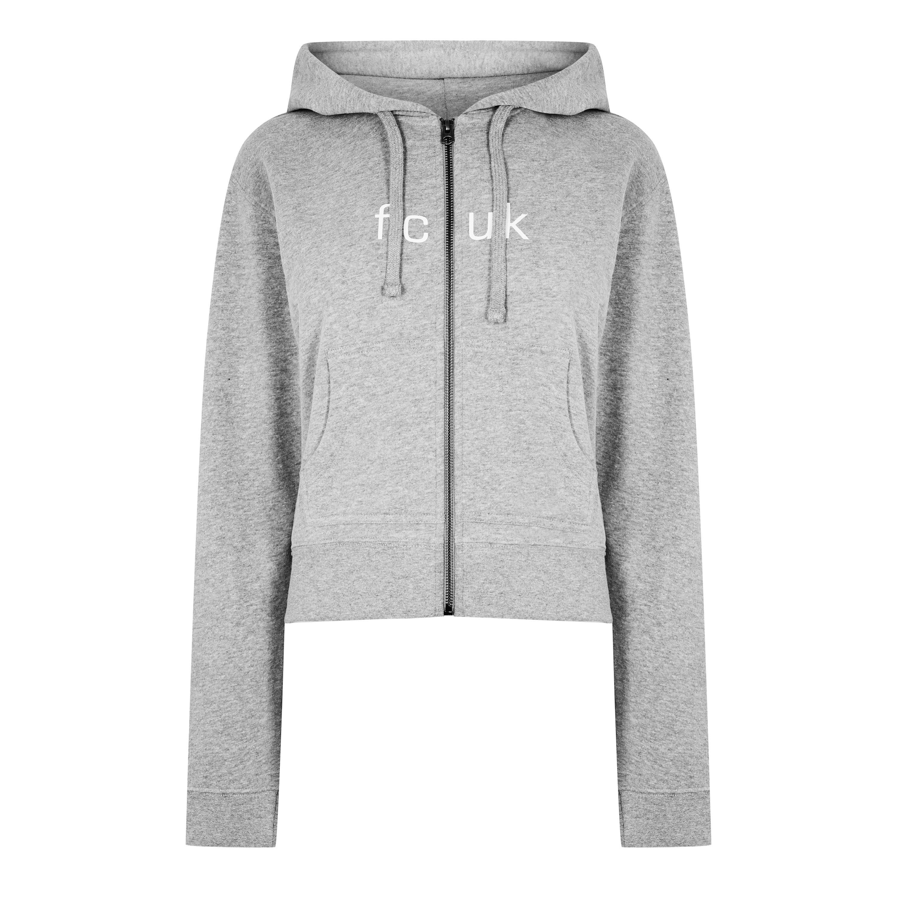 Grey - FCUK - Women's Zip Hoodie - 5