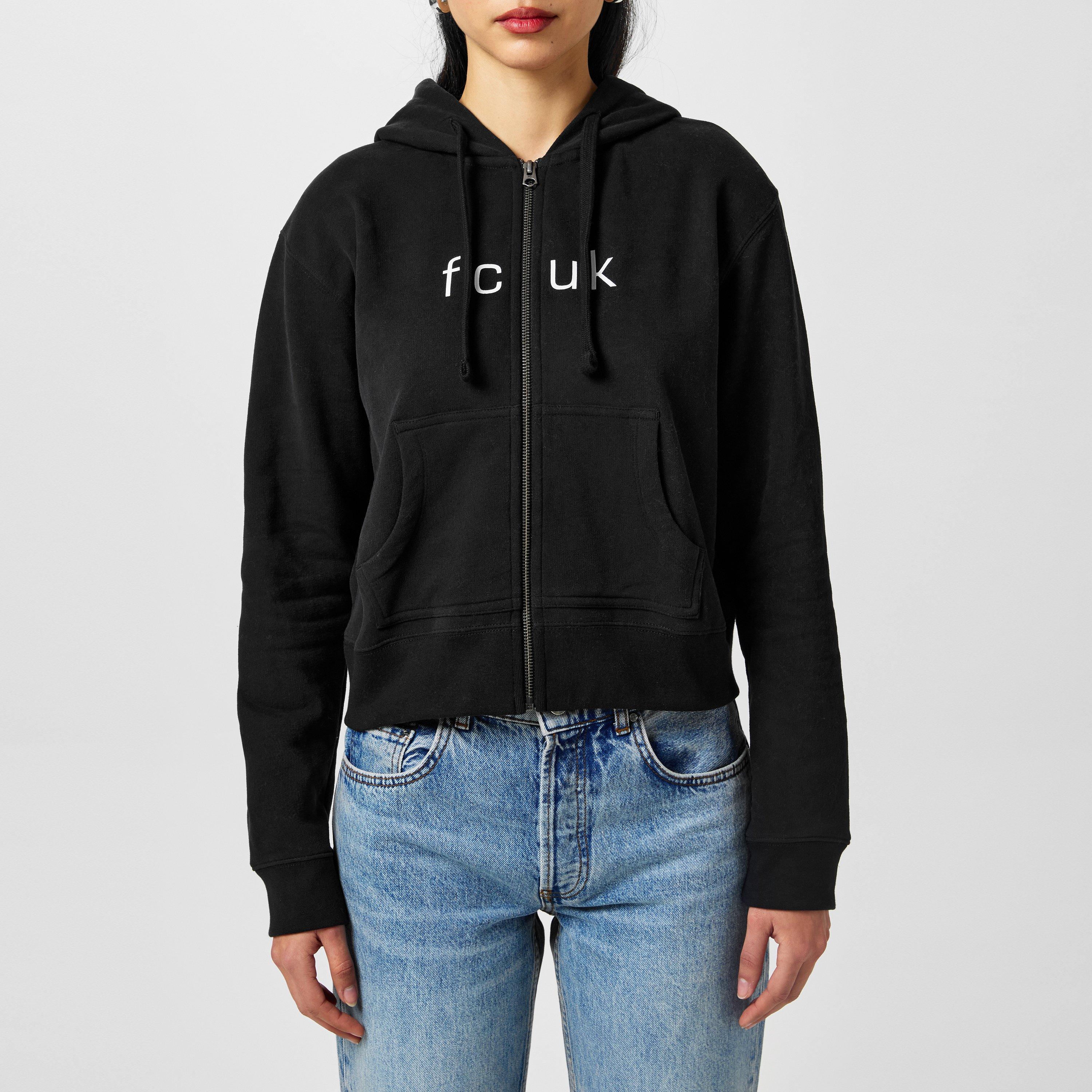 Black - FCUK - Women's Zip Hoodie - 1