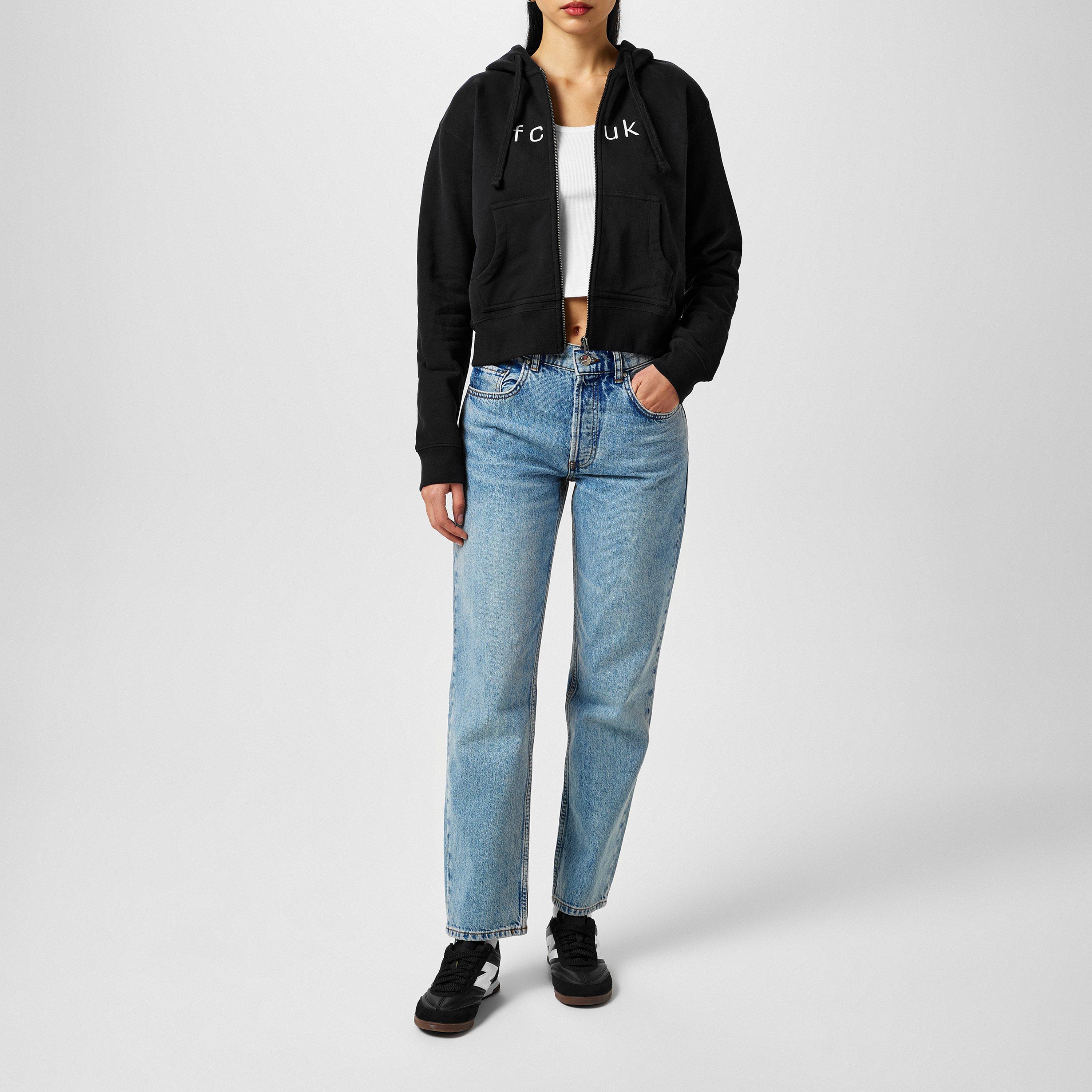 Black - FCUK - Women's Zip Hoodie - 4