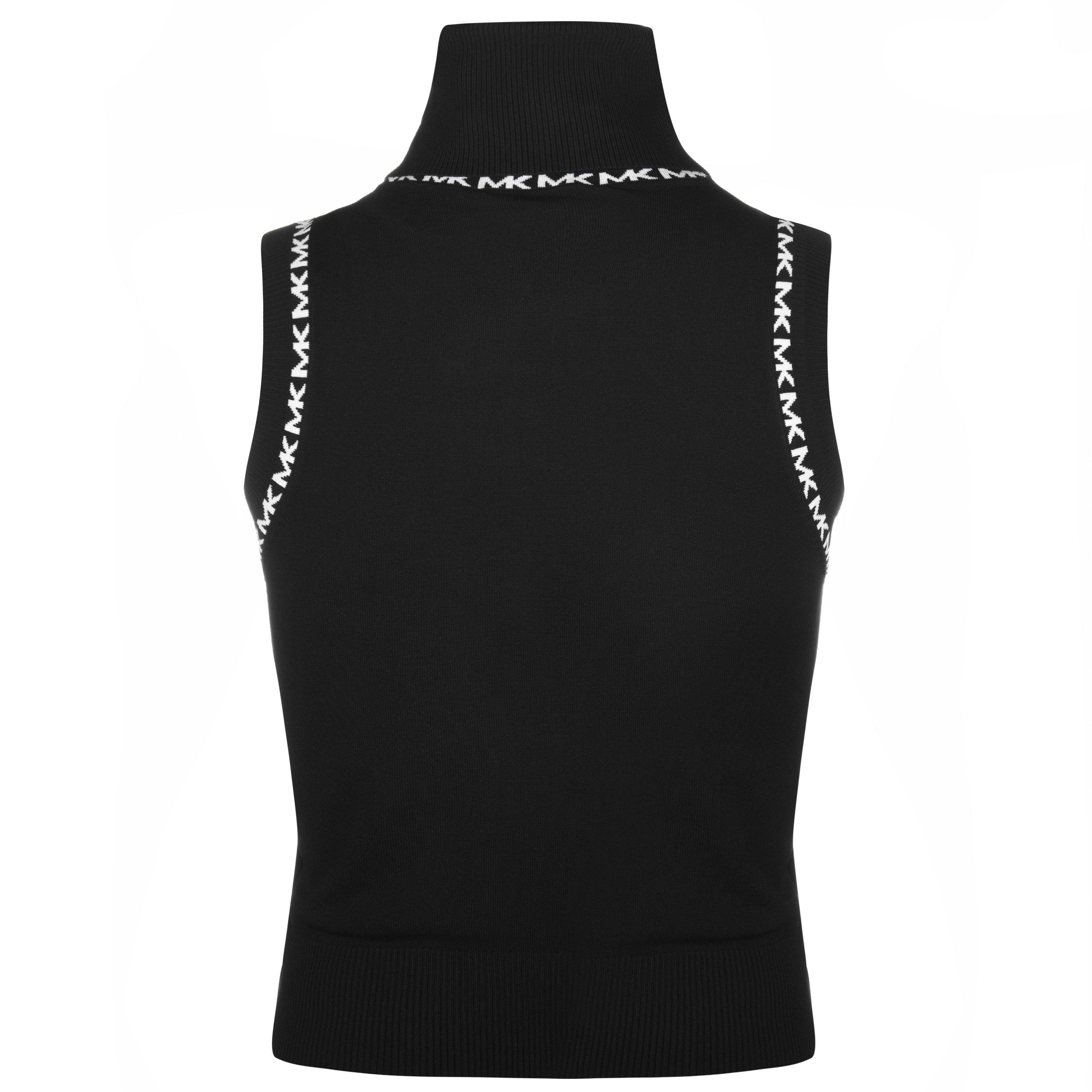 Black 001 - MICHAEL Michael Kors - High Neck Crop Top - 2