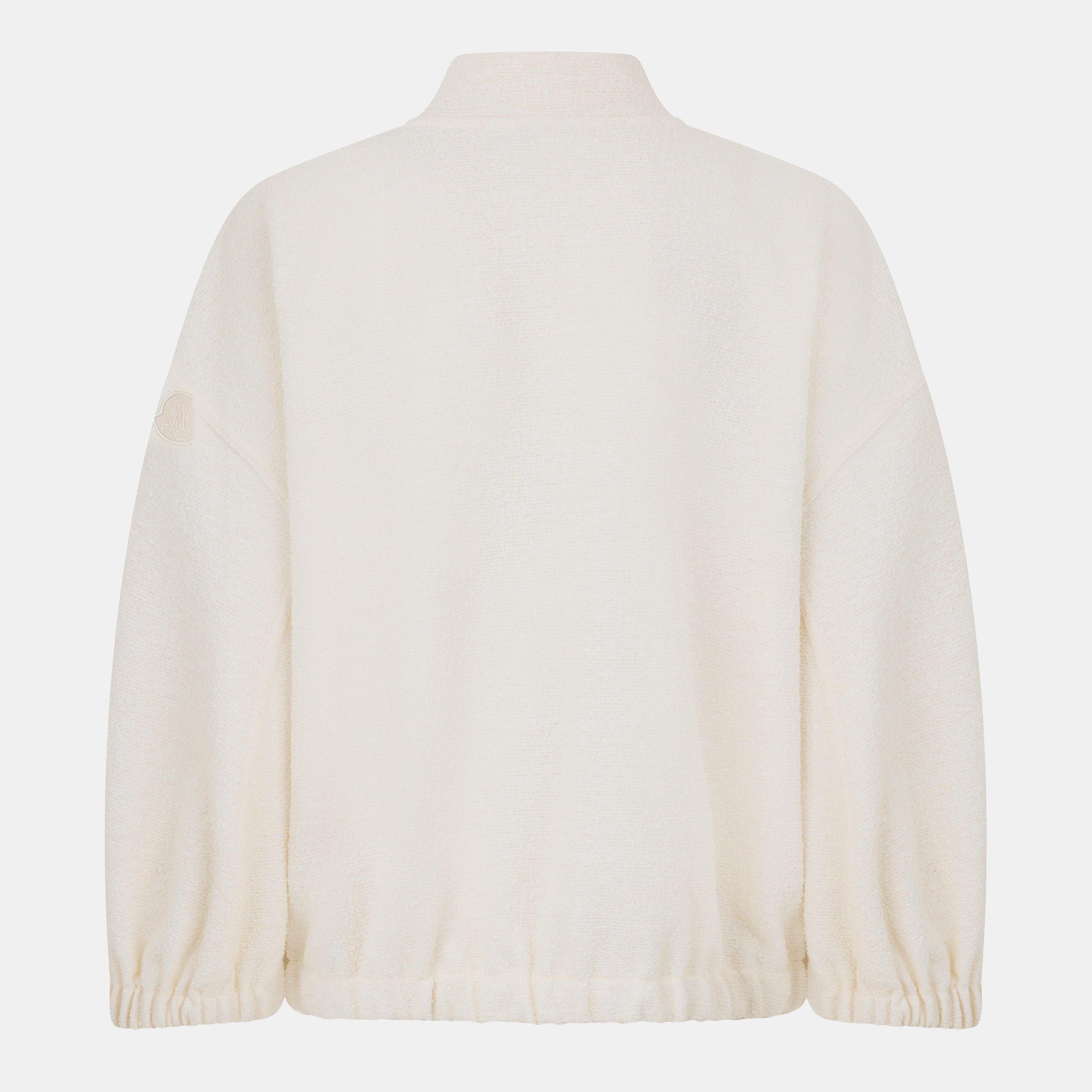 Cream 034 - Moncler - 2-In-1 Boucle Zip-Up Cardigan - 2