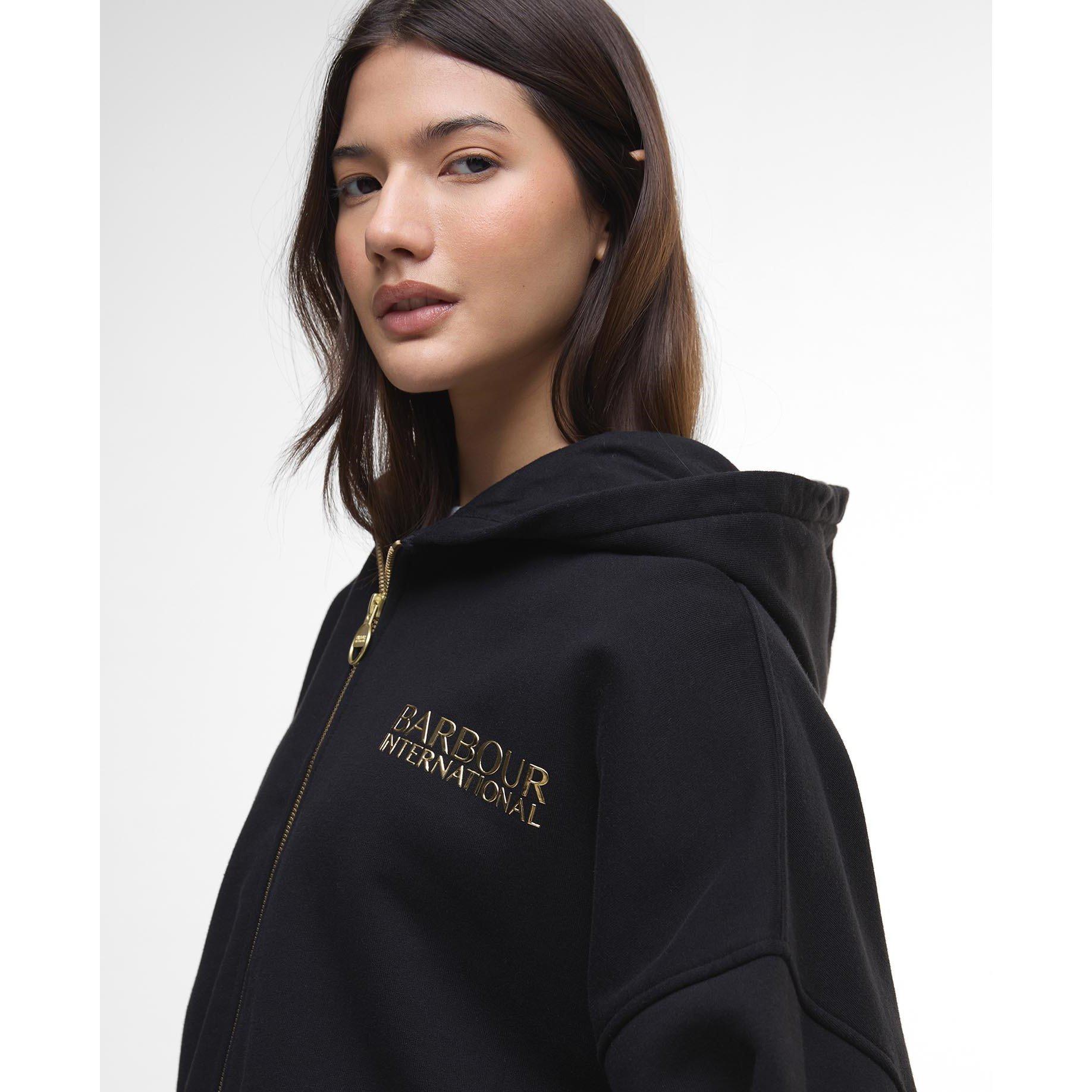 Black - Barbour International - Lana Zip-Up Hoodie - 4