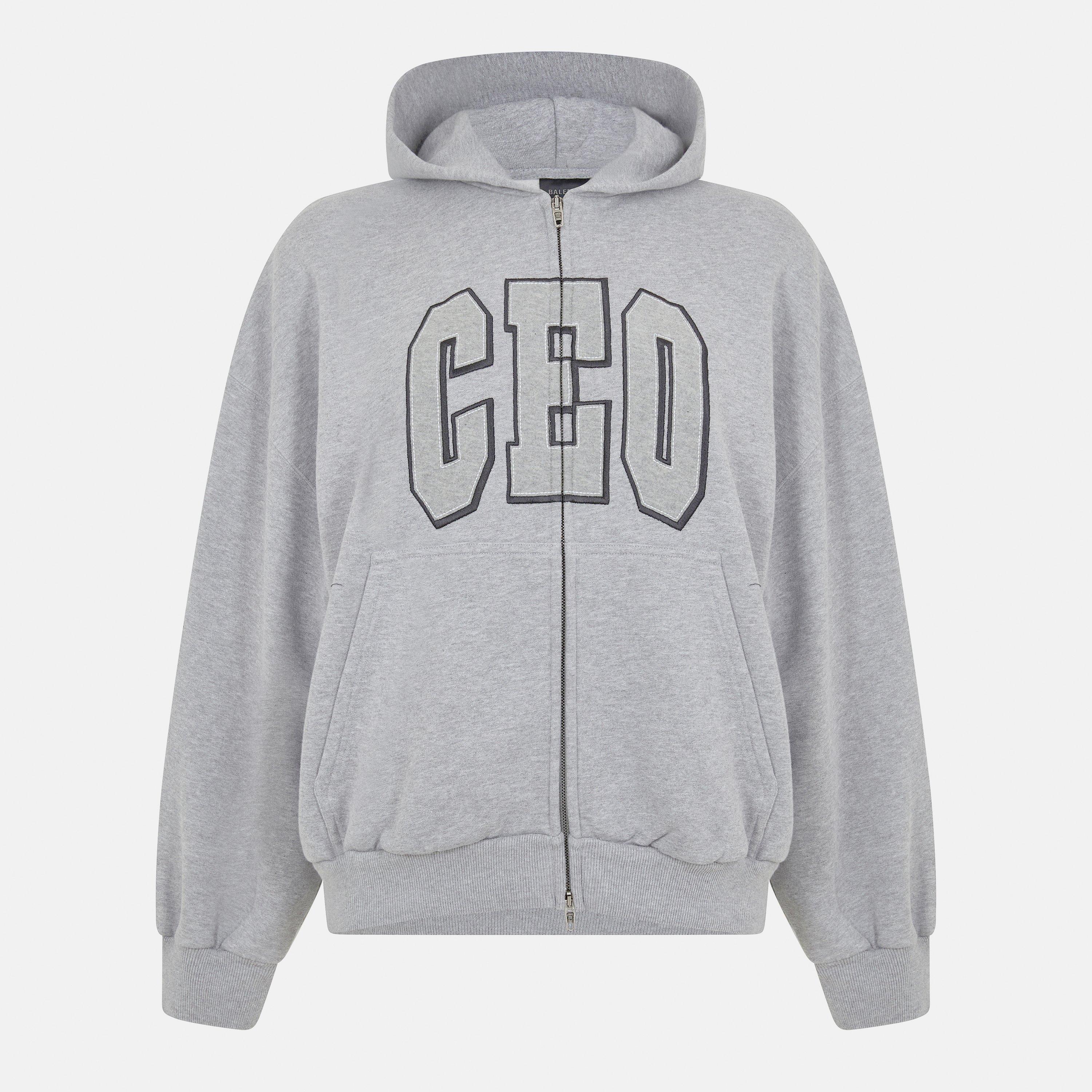 Balenciaga Women's Bal Zip Hoodie - Heather Grey - 10 (S)