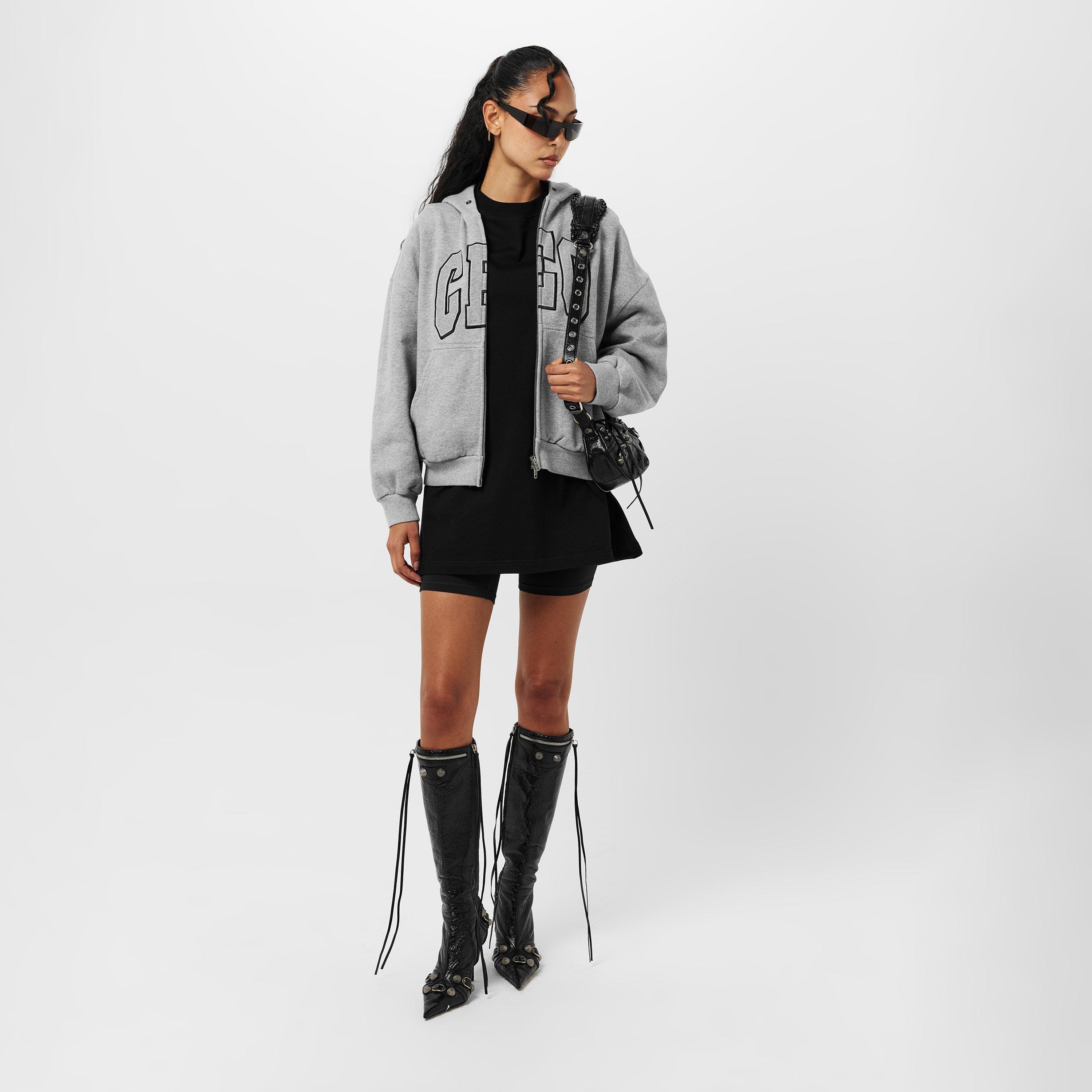 Heather Grey - Balenciaga - Women's Bal Zip Hoodie - 6