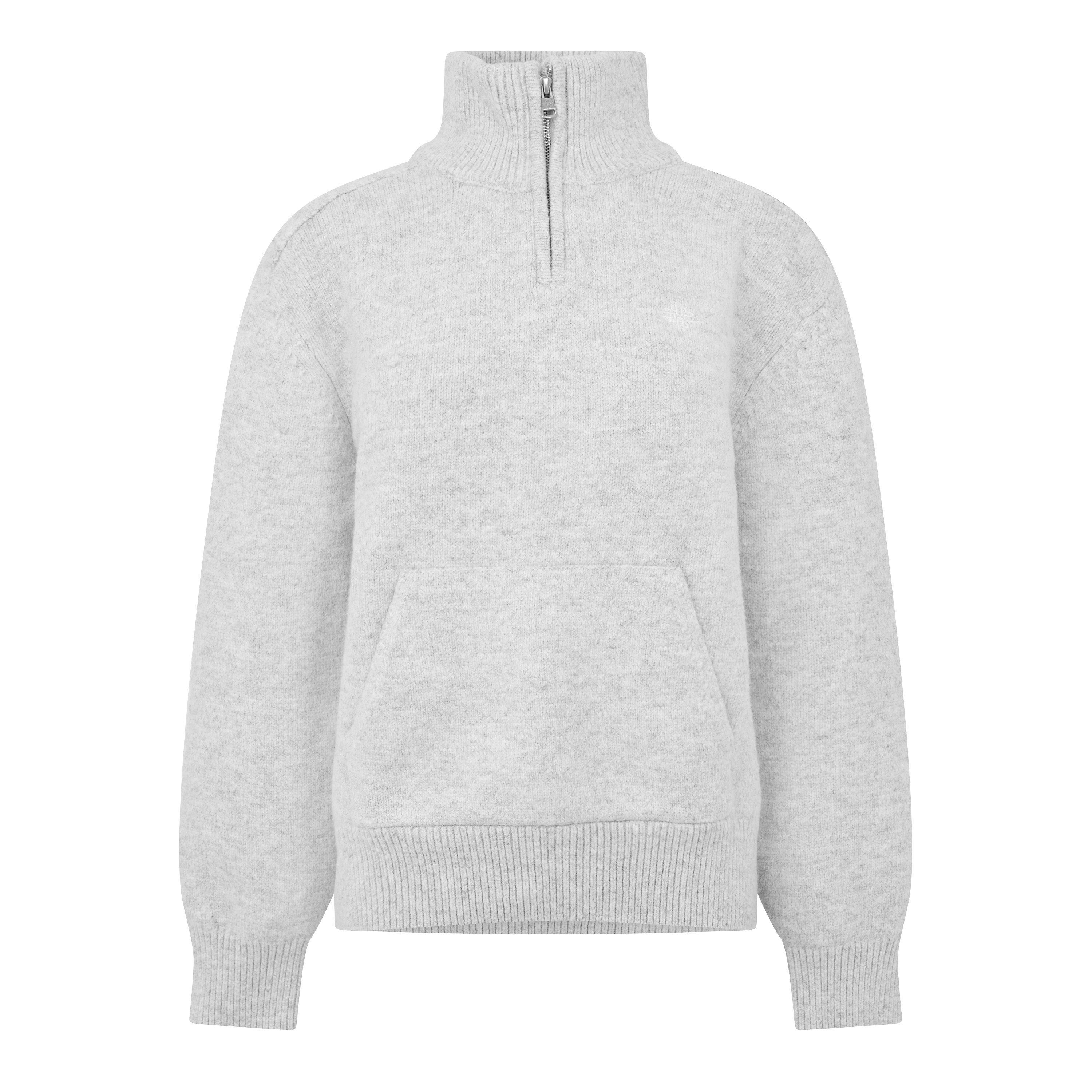 The Couture Club | Women's Emblem Funnel Knit Embroidered Zip Hoodie ...