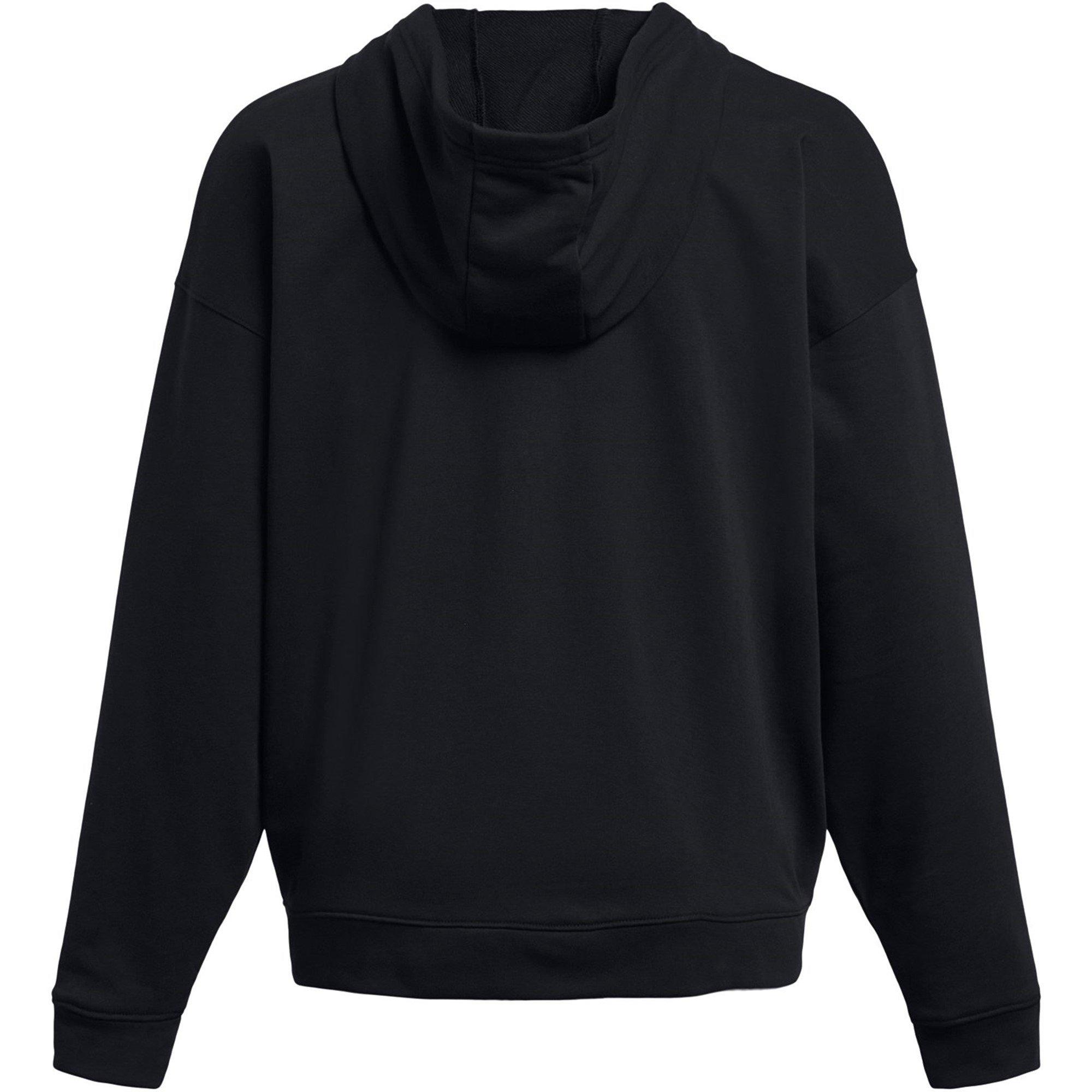 Crna - Under Armour - Armour Ua Rival Terry Os Fz Hooded Hoody Womens - 4