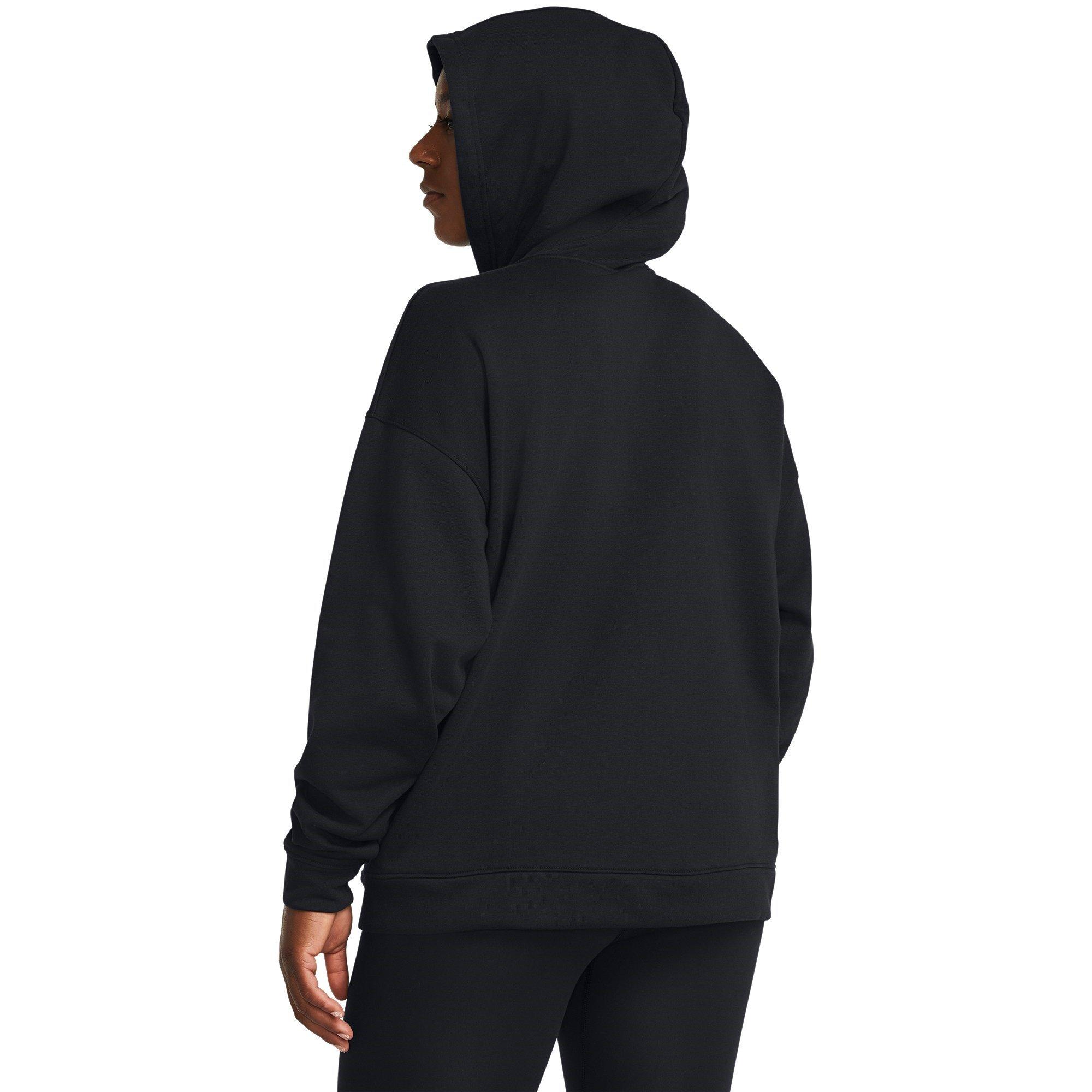 Crna - Under Armour - Armour Ua Rival Terry Os Fz Hooded Hoody Womens - 3