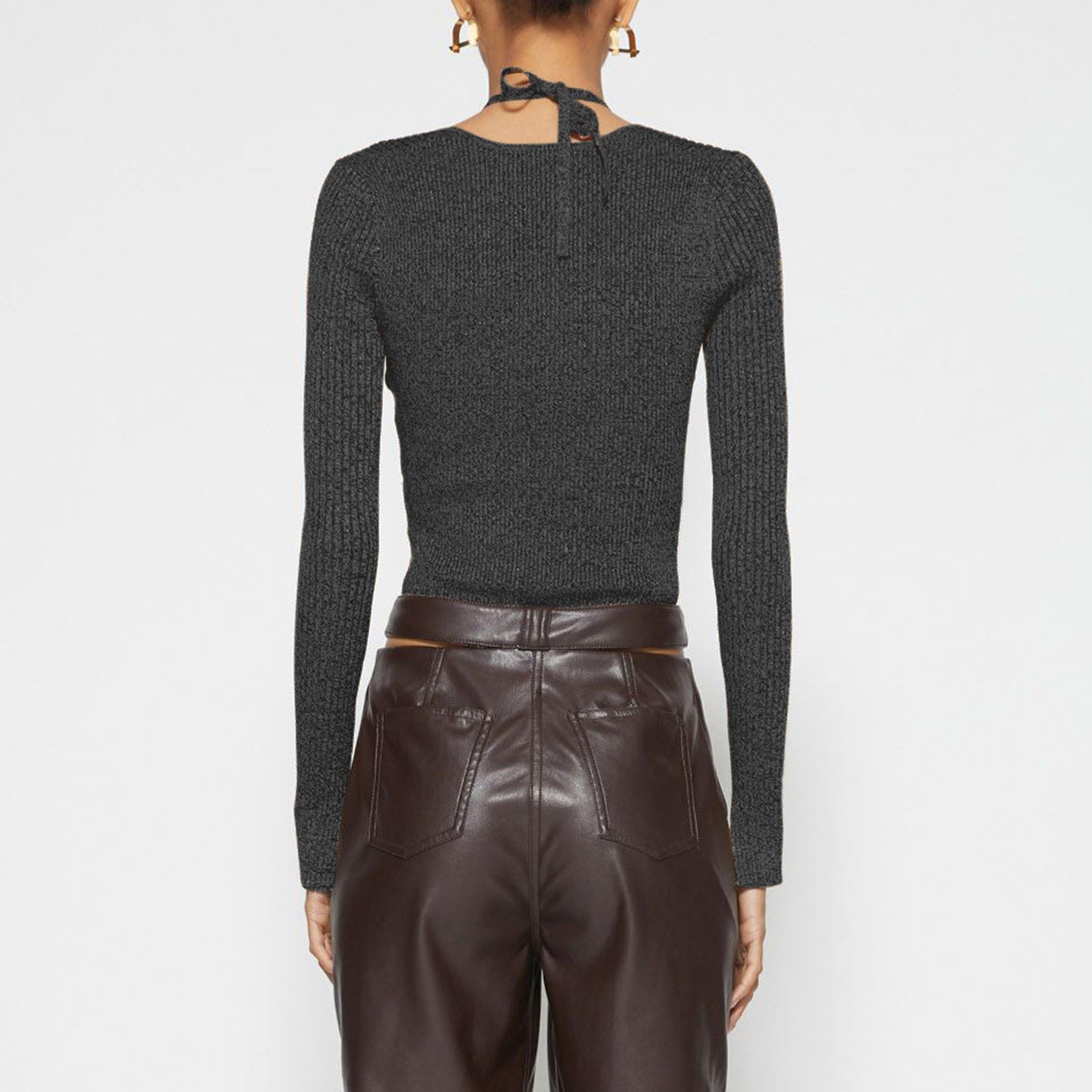 Black - Simkhai - Alexia Cut Out Ribbed Top - 2