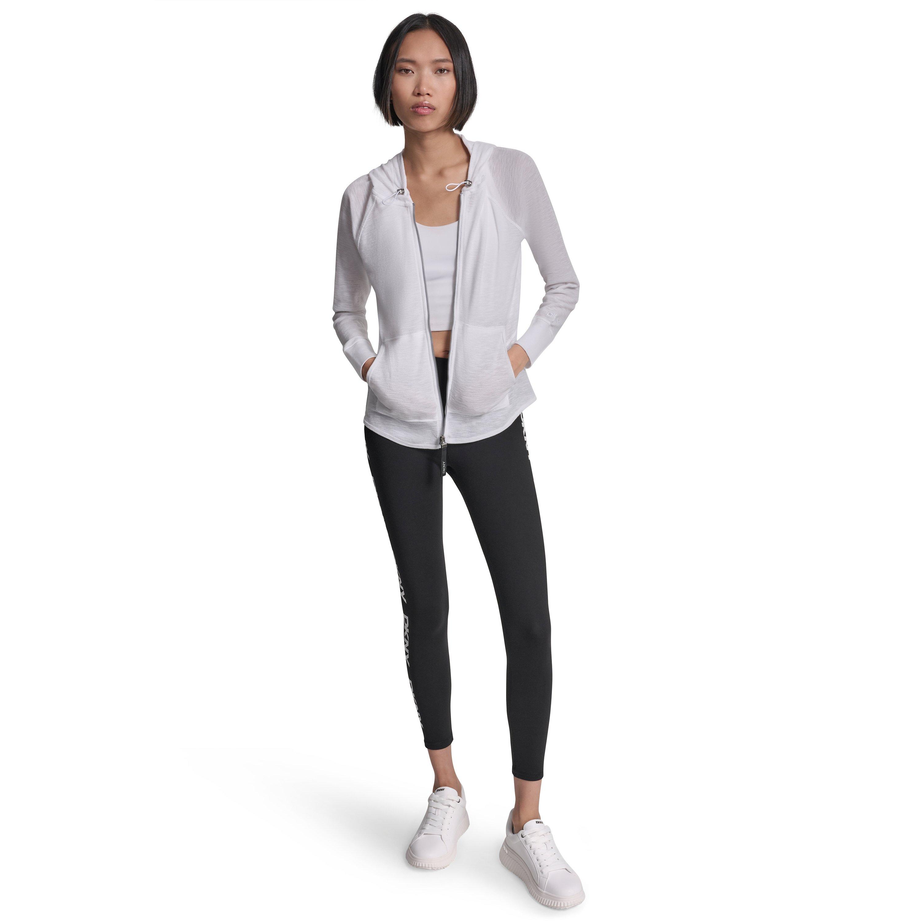 White - DKNY - Women's Zip Hoodie - 4