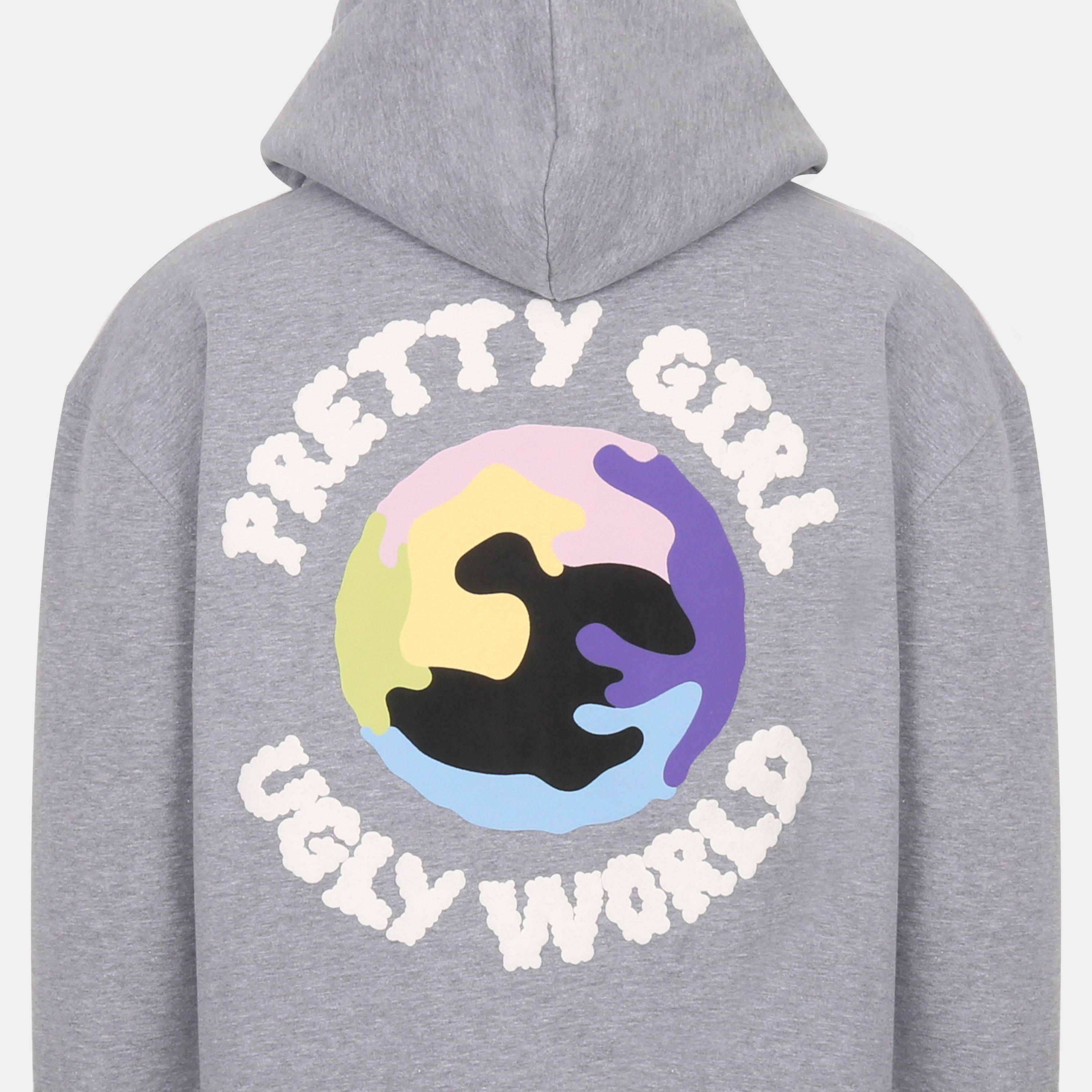 Grey Marl/White - Pretty Boy Ugly World - Women's Full-Zip Hoodie - 3