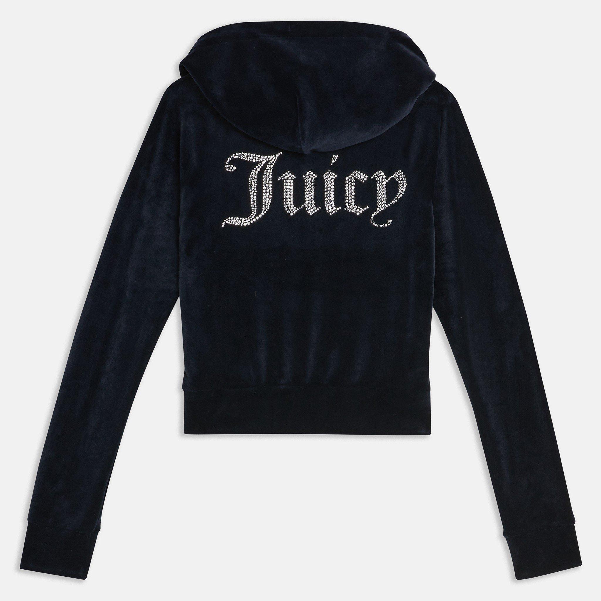 Night Sky - Juicy Couture - Women's Madison Diamante Velour Zip-Through Hoodie - 4