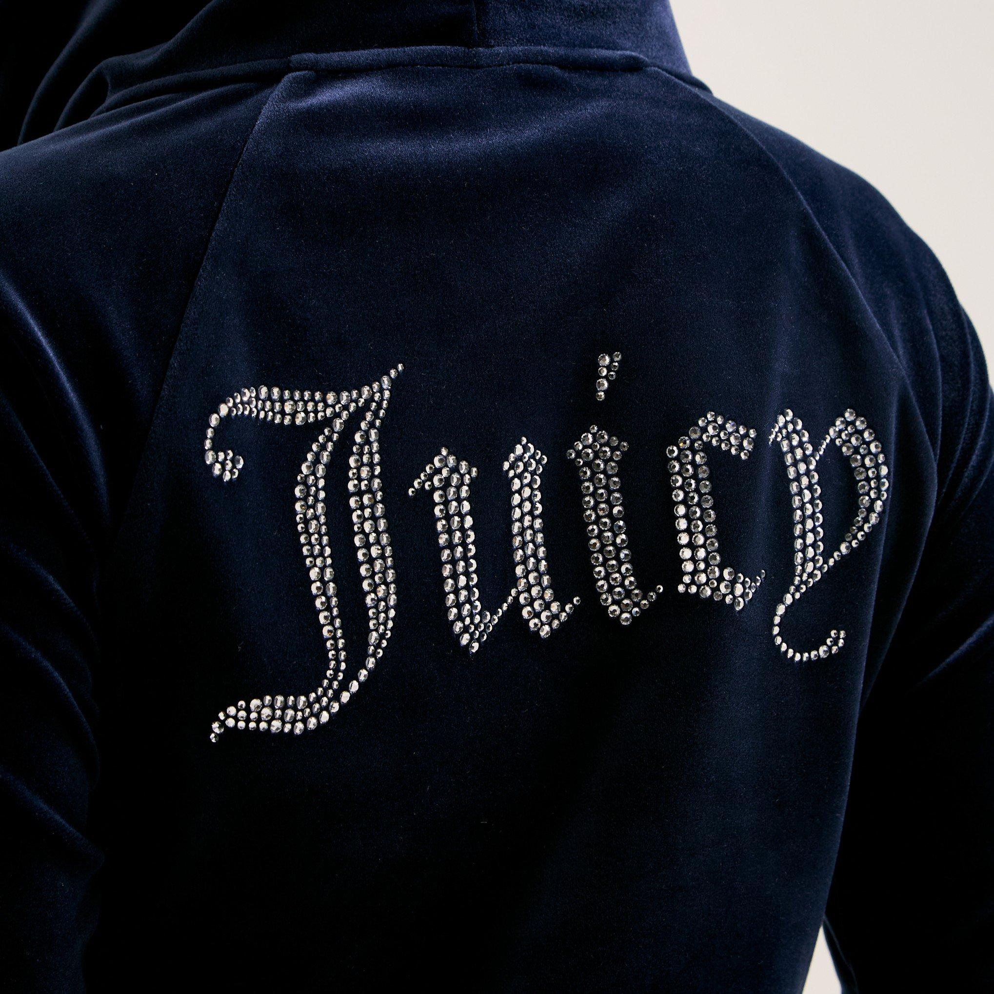 Night Sky - Juicy Couture - Women's Madison Diamante Velour Zip-Through Hoodie - 3