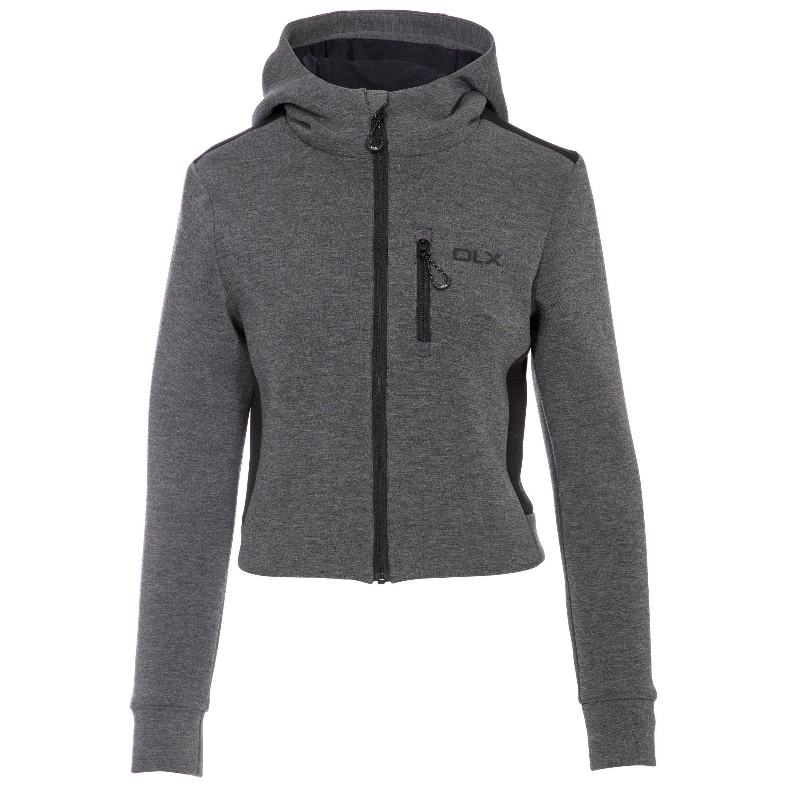 Grey Marl - DLX - Fernanda Cropped Zip Hoodie - 7