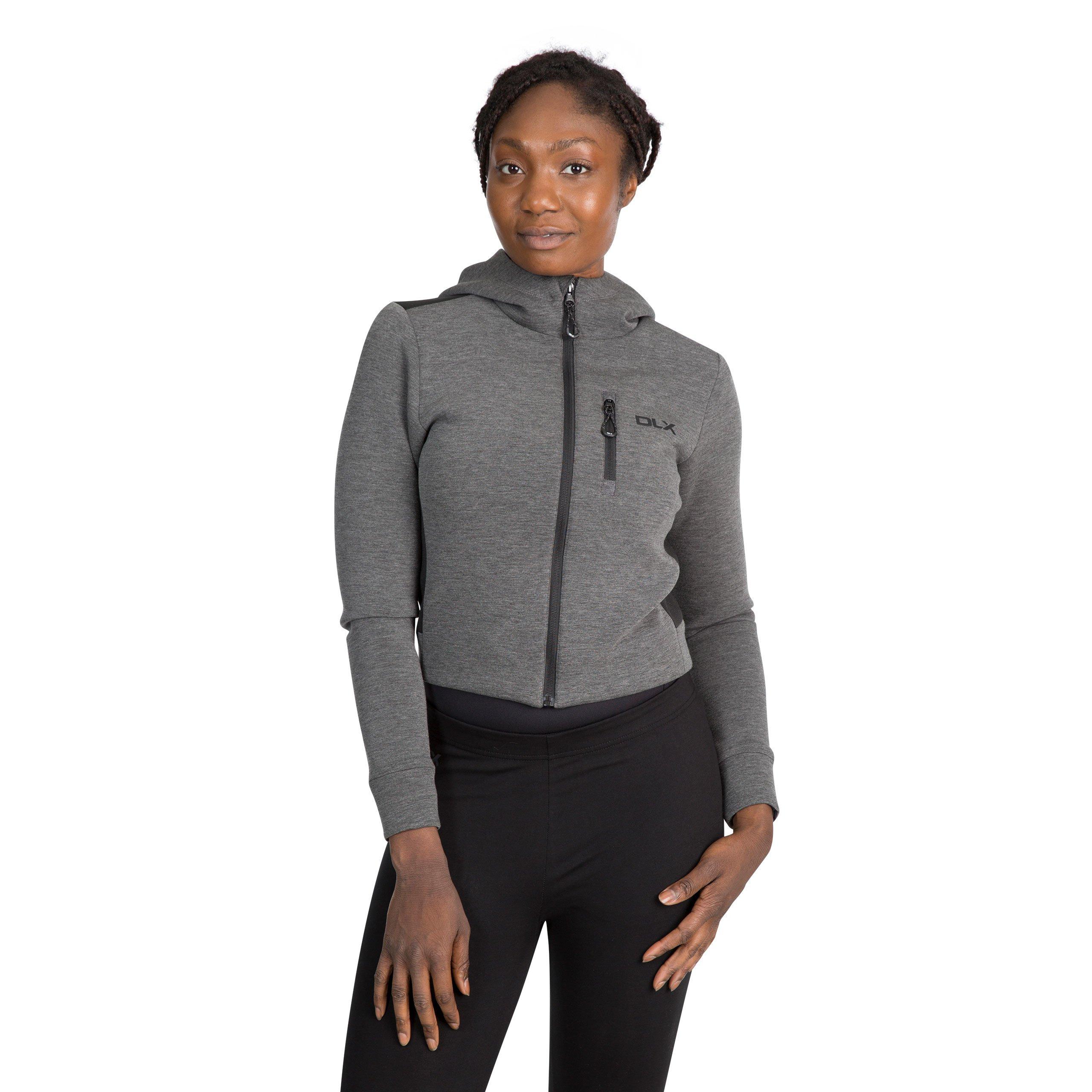 Grey Marl - DLX - Fernanda Cropped Zip Hoodie - 3