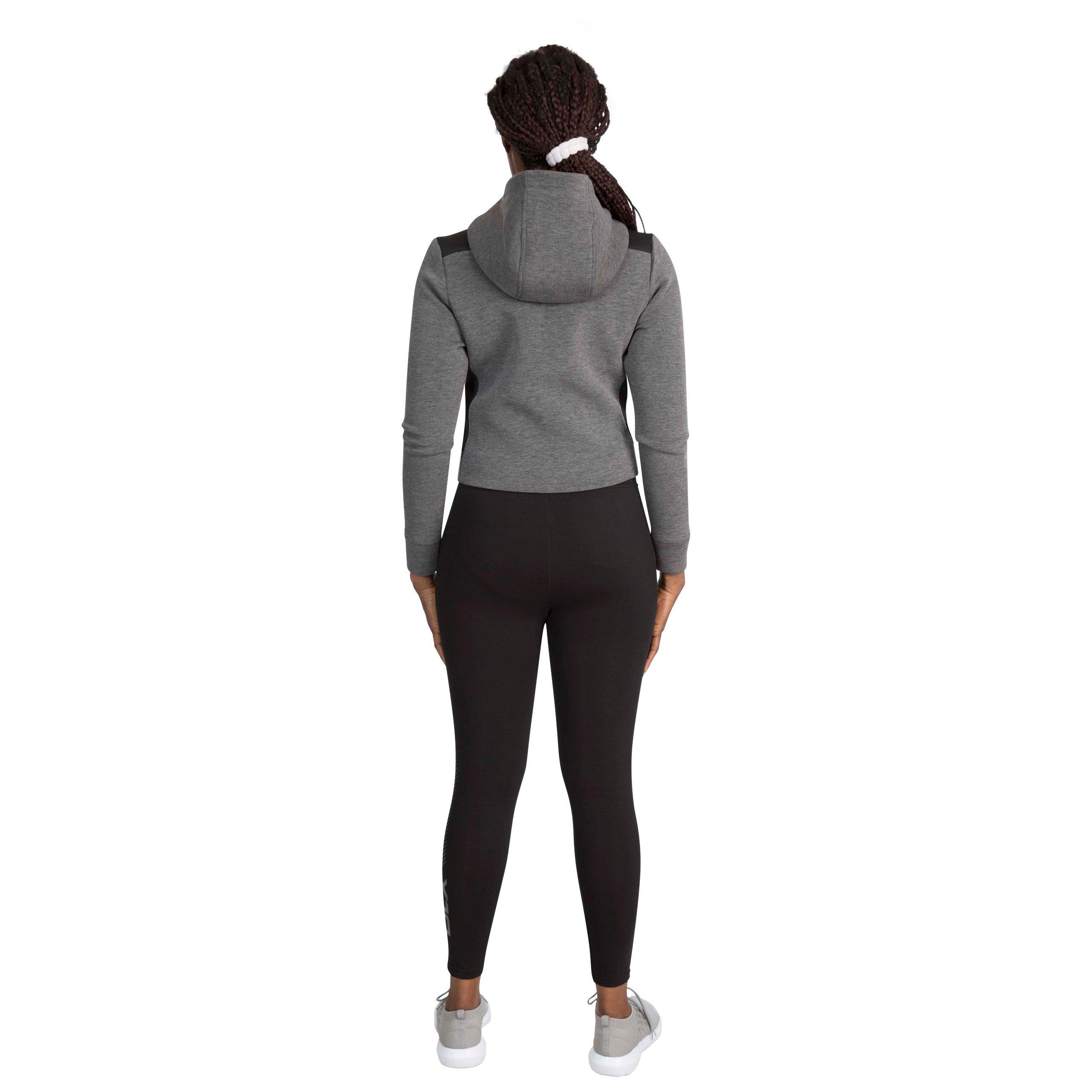 Grey Marl - DLX - Fernanda Cropped Zip Hoodie - 4