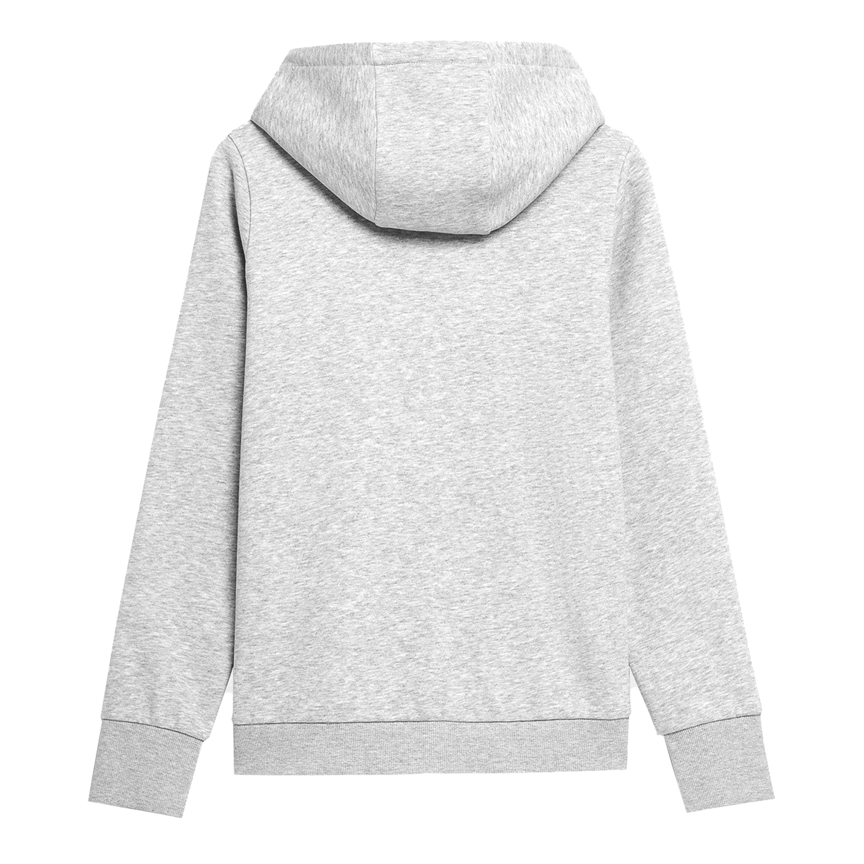 Light Grey - 4F - Women's Cotton Mix Long Sleeve Zip Hoodie - 2