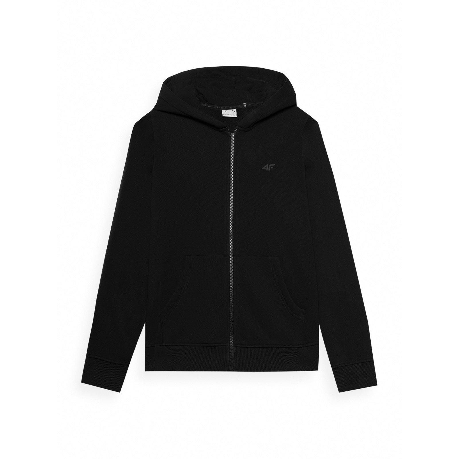 Black - 4F - Women's Cotton Mix Long Sleeve Zip Hoodie - 1