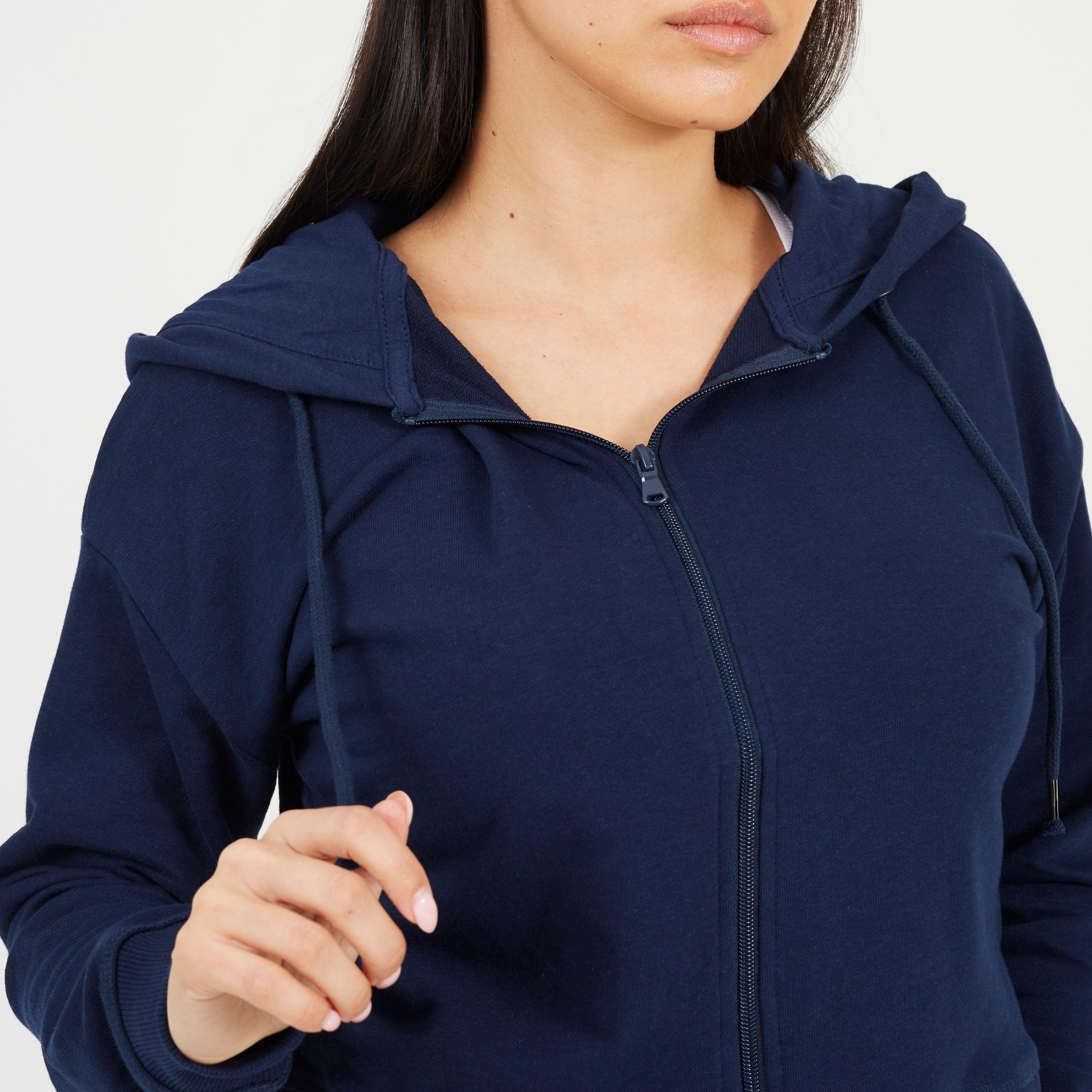 Marine - Brave Soul - Cropped Zip Through Hoodie with Pockets - 3