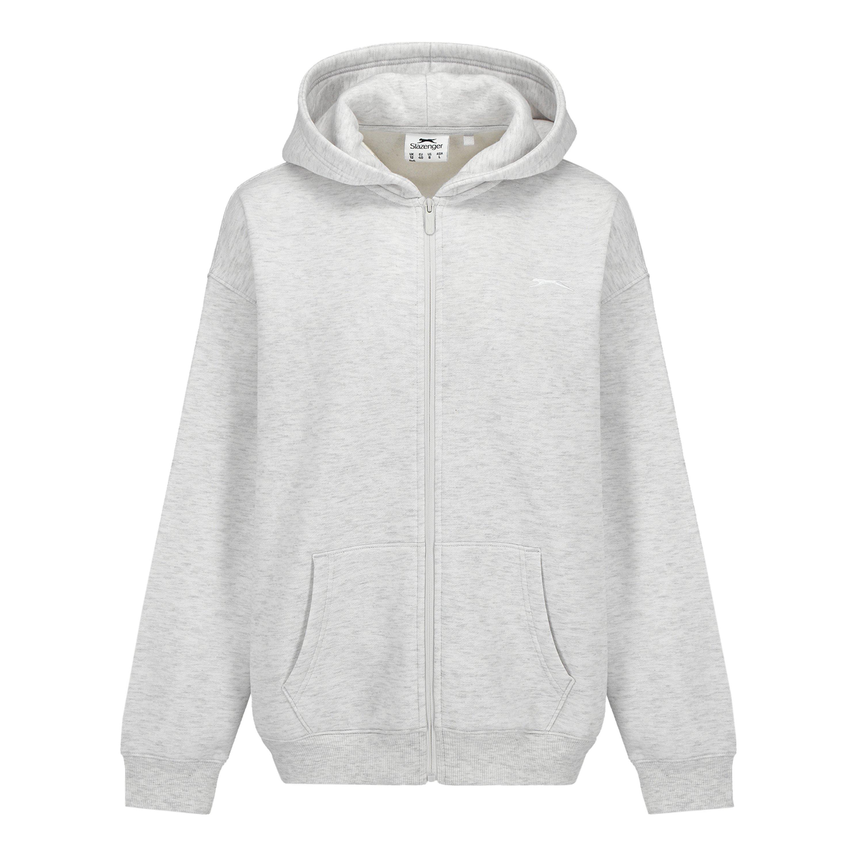 Slazenger Women's Os Fz Hood - Ice Grey Marl - 16 (XL)