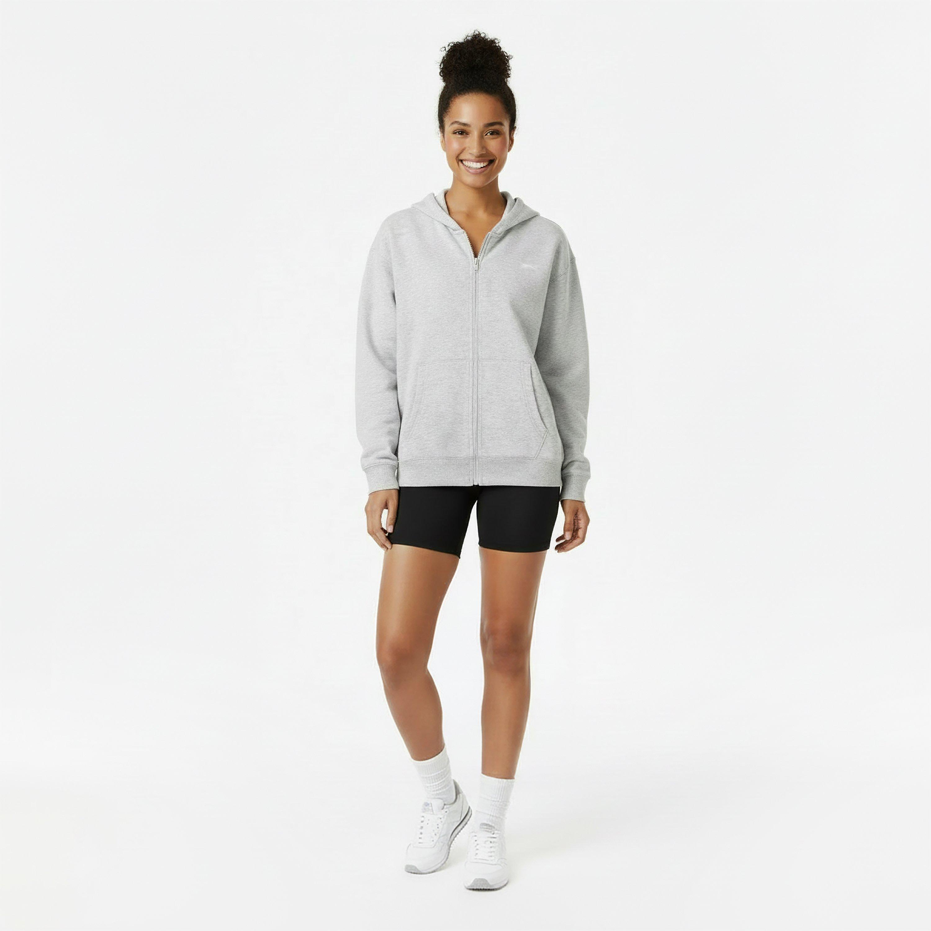 Gris glace chiné - Slazenger - OS FZ Hood Womens - 5