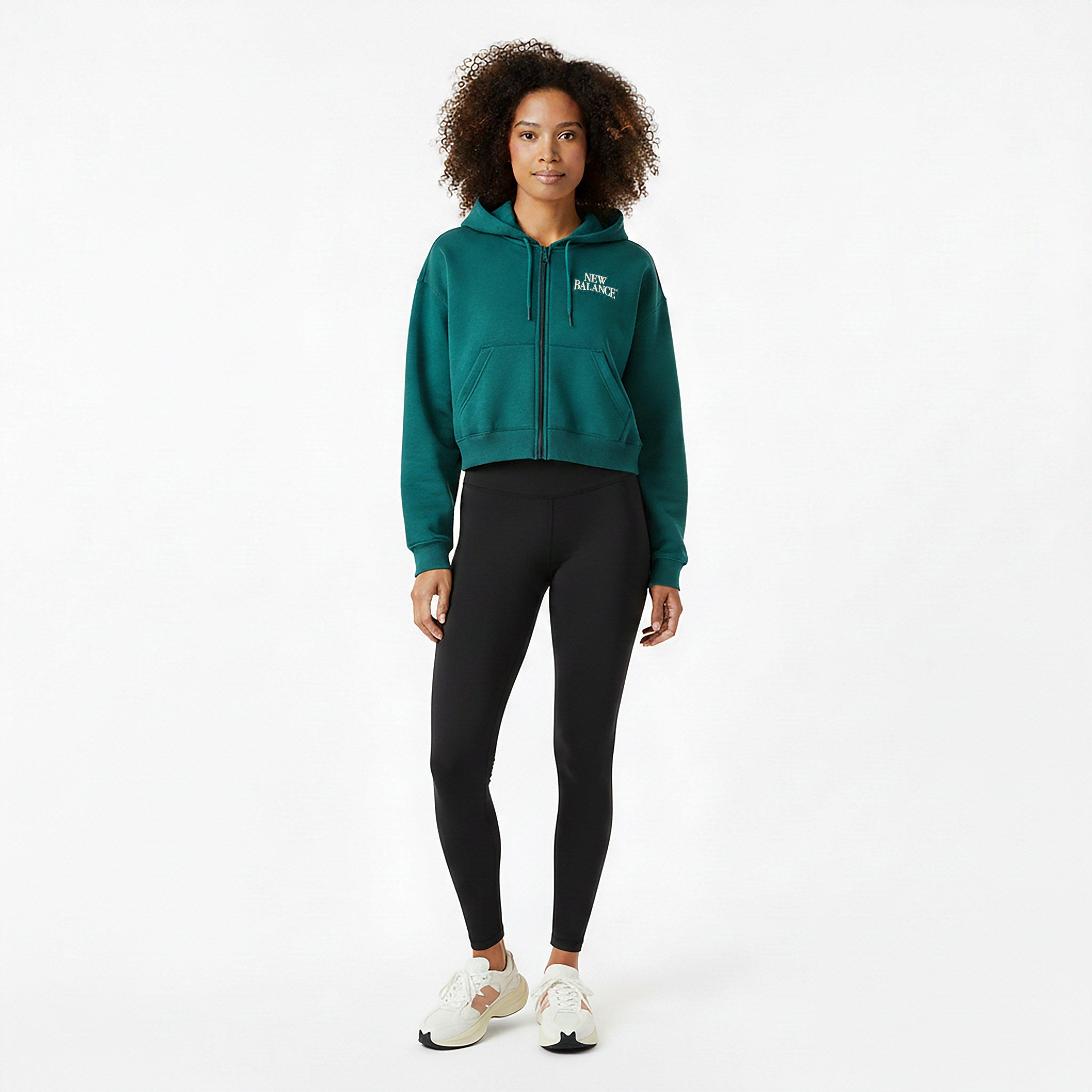 Green - New Balance - Womens Trackside Zip Hoodie - 6