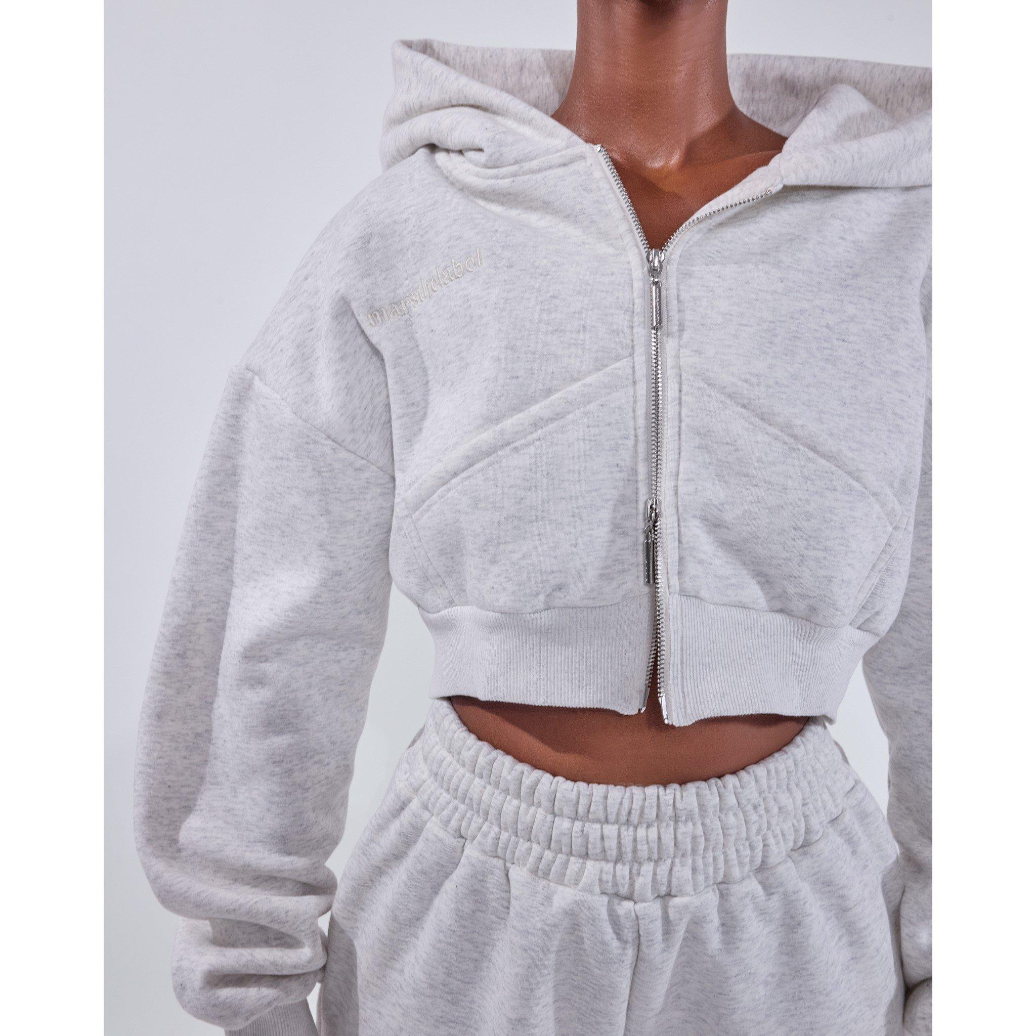 Stone - Mars The Label - Classic Cropped Zip Hoodie - 5