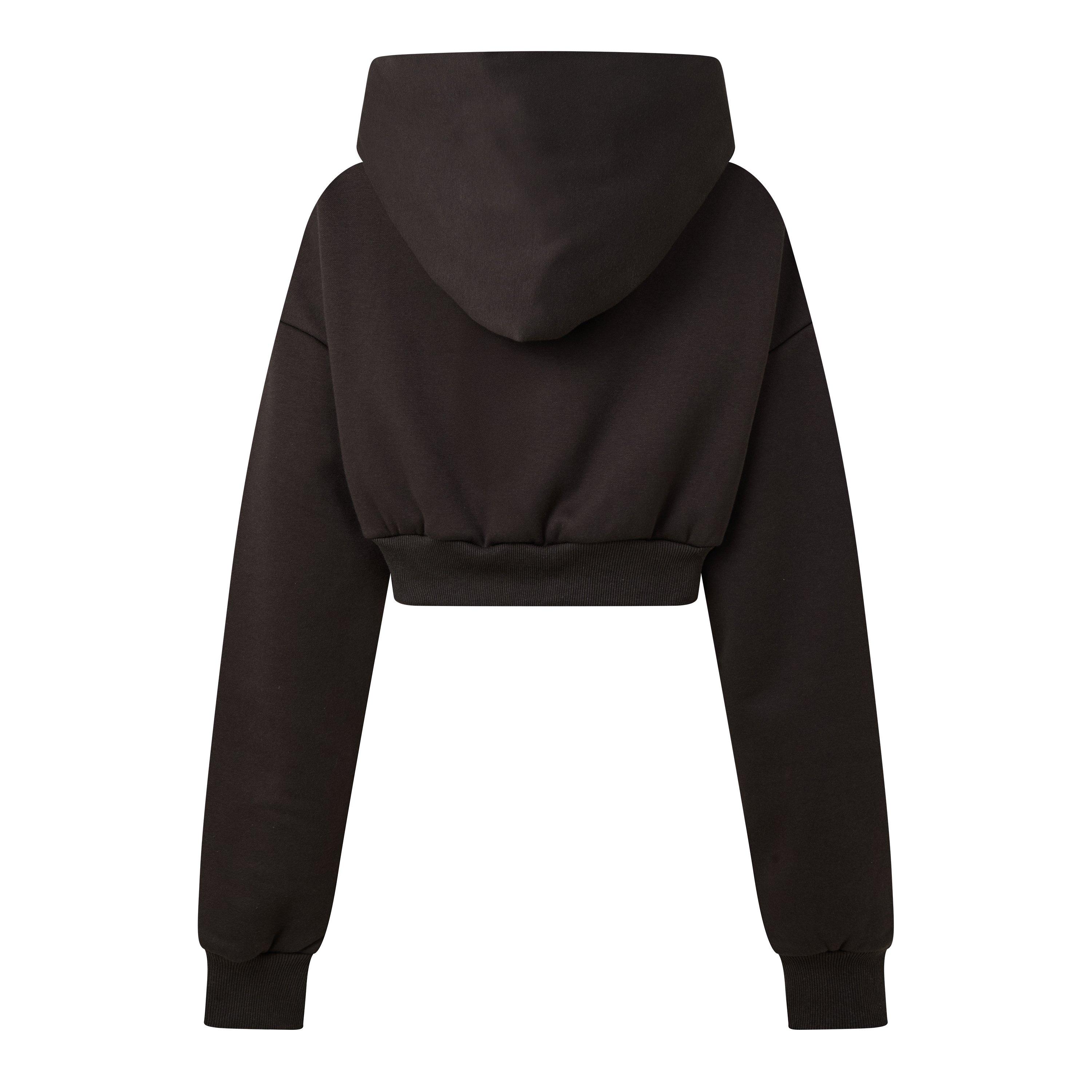 Chocolate - Mars The Label - Womens Classics Cropped Zip Hoodie - 2